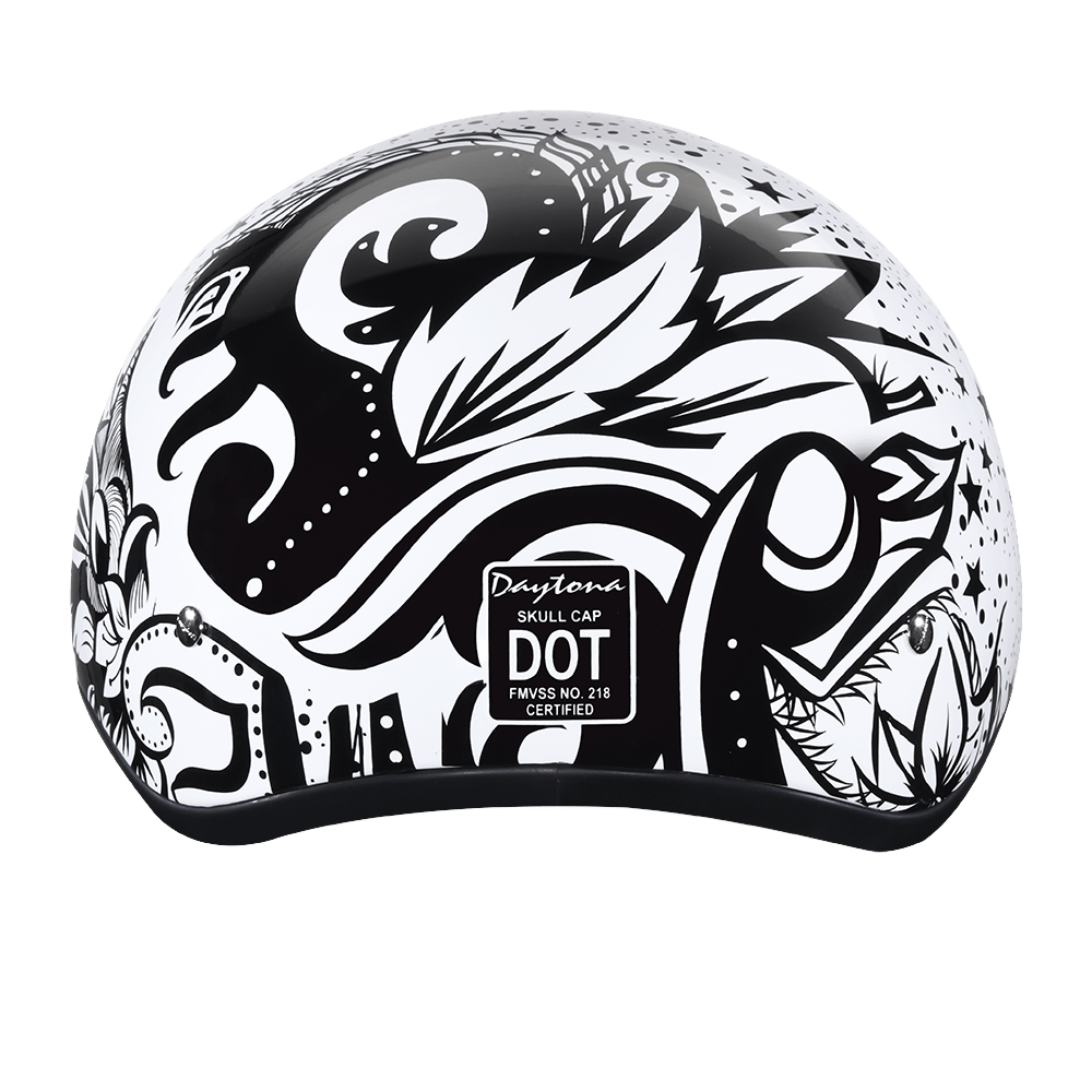 Daytona Helmets Half Helmet M D.O.T. Daytona Skull Cap Helmet- W/ Lovesee by Daytona Helmets D6-LS-M