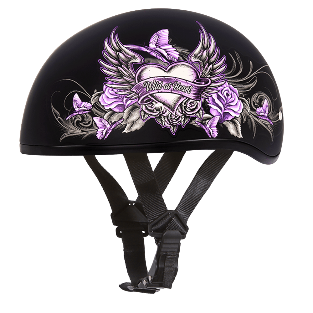 Daytona Helmets Half Helmet 2XS D.O.T. Daytona Skull Cap Helmet- W/ Wild At Heart by Daytona Helmets D6-WH-2XS