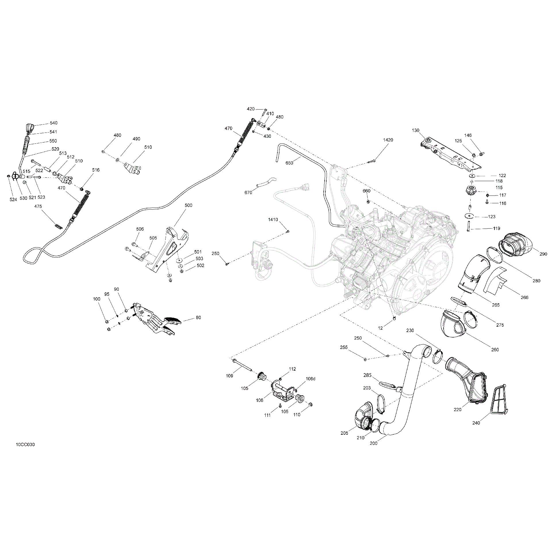 An Image of a Genuine Can-Am Parts Schematic Diagram showing the schematic - ENGINE - SYSTEM