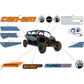 BODY - DECALS - 2026 CAN AM MAVERICK MAX TURBO RR DS - SCANDI BLUE - 64" WIDTH - (2)