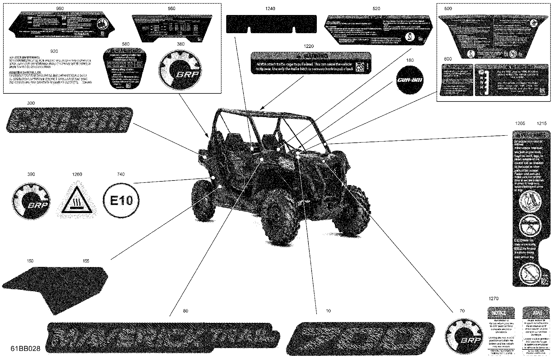 An Image of a Genuine Can-Am Parts Schematic Diagram showing the schematic - BODY - DECALS