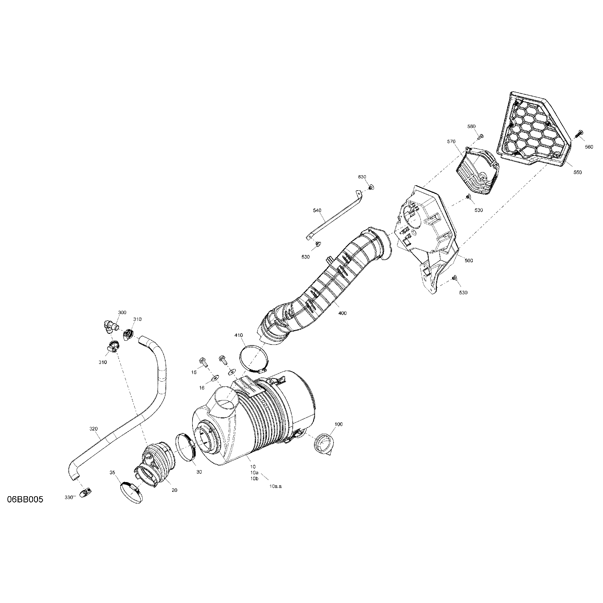 An Image of a Genuine Can-Am Parts Schematic Diagram showing the schematic - ENGINE - AIR INTAKE