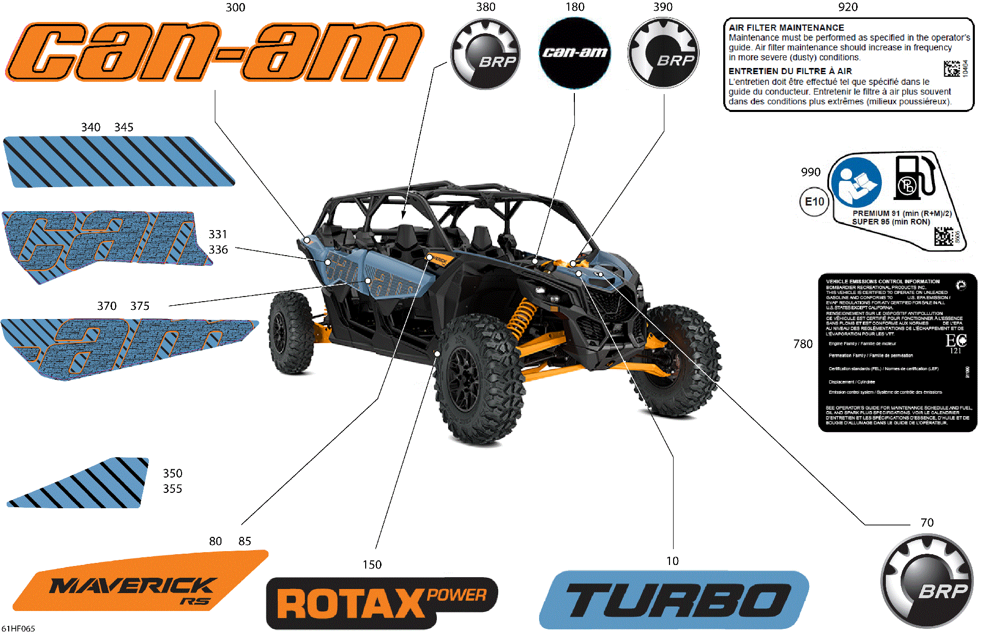 An Image of a Genuine Can-Am Parts Schematic Diagram showing the schematic - BODY - DECALS