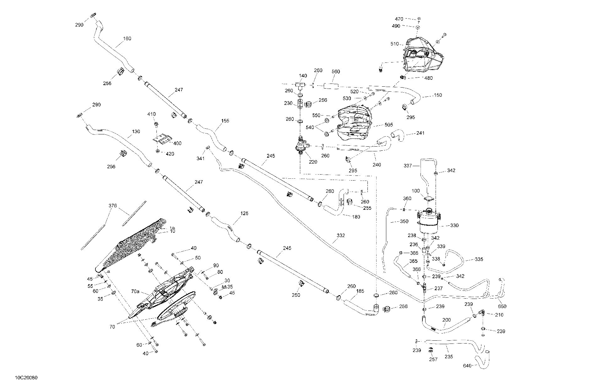 An Image of a Genuine Can-Am Parts Schematic Diagram showing the schematic - COOLING - SYSTEM