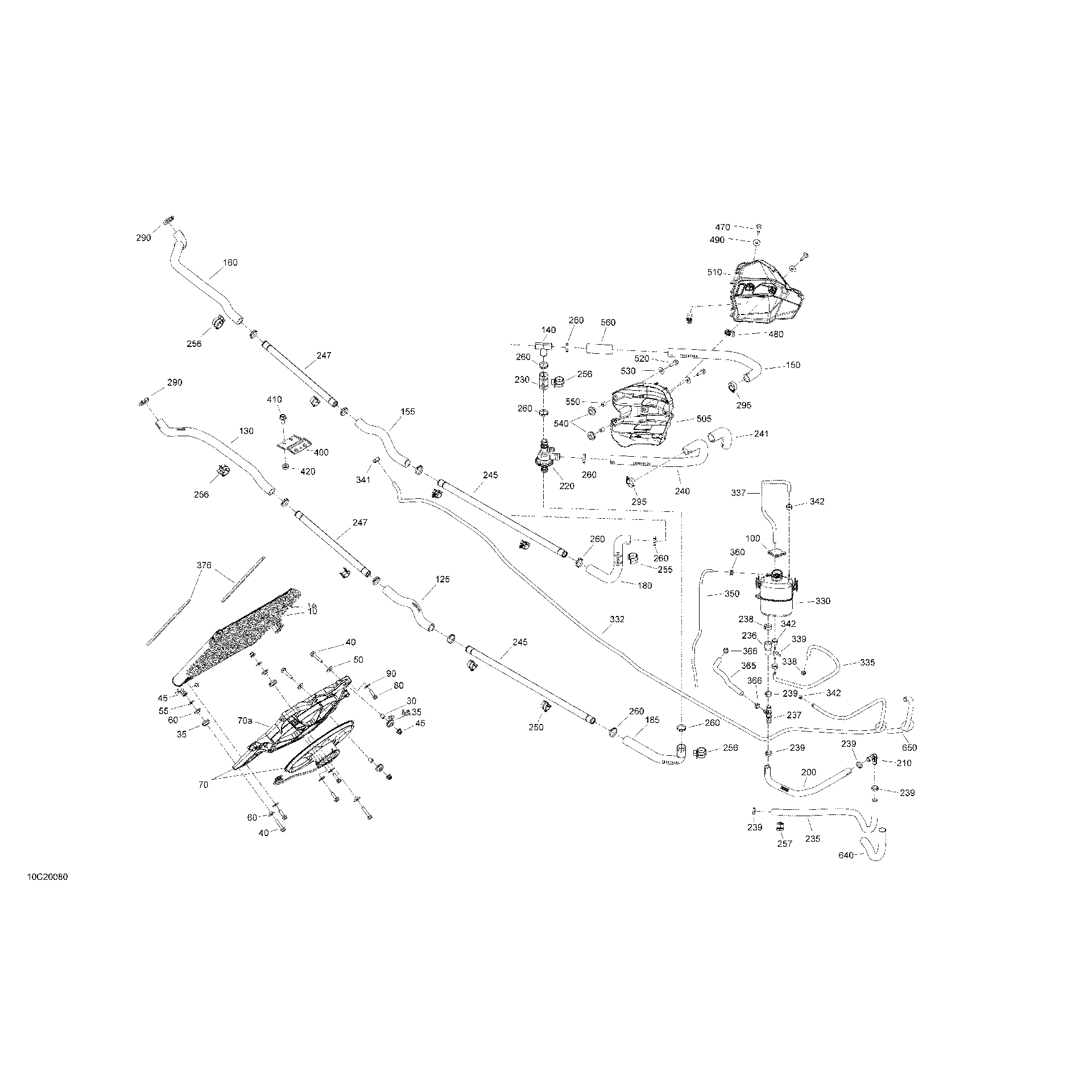 An Image of a Genuine Can-Am Parts Schematic Diagram showing the schematic - COOLING - SYSTEM