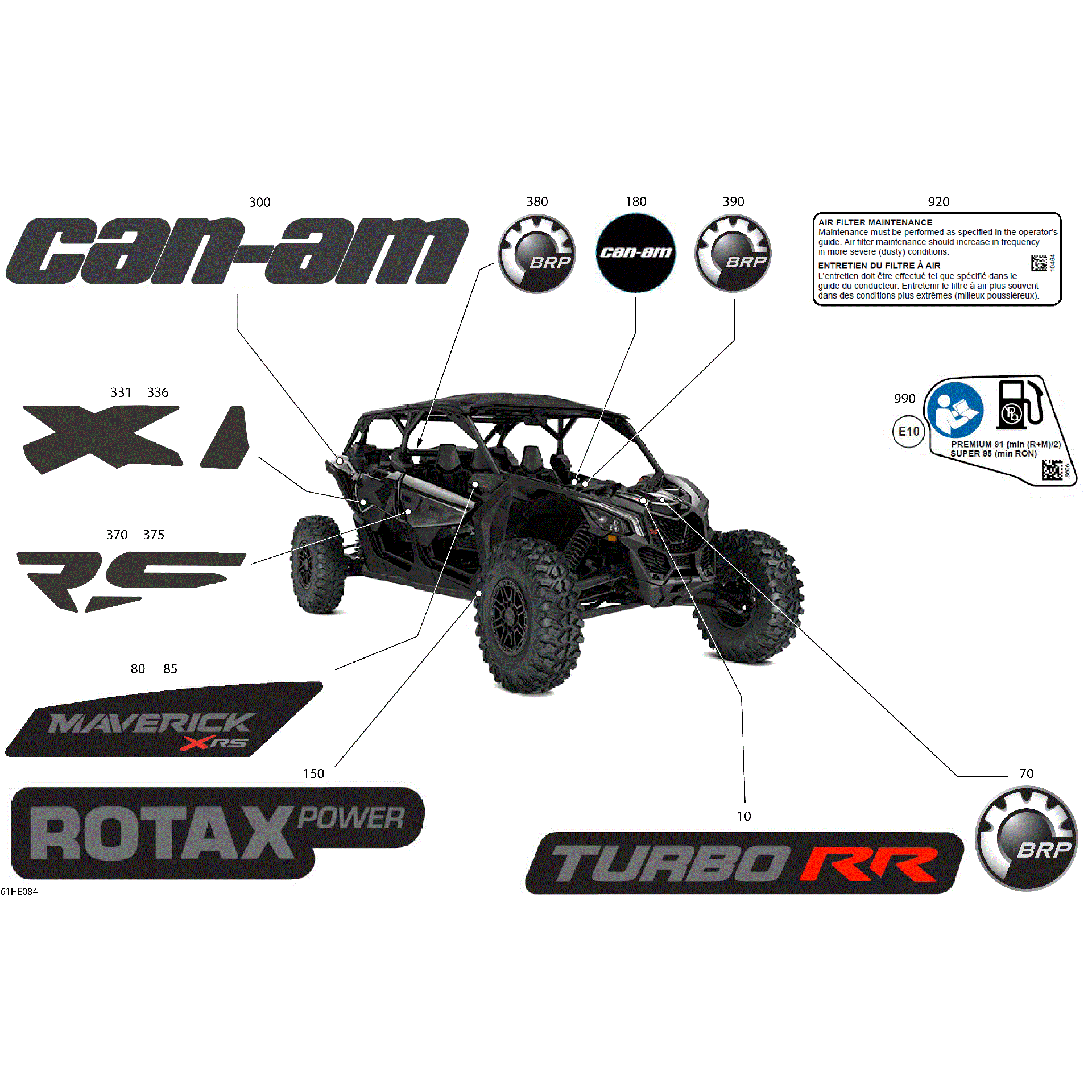 An Image of a Genuine Can-Am Parts Schematic Diagram showing the schematic - BODY - DECALS