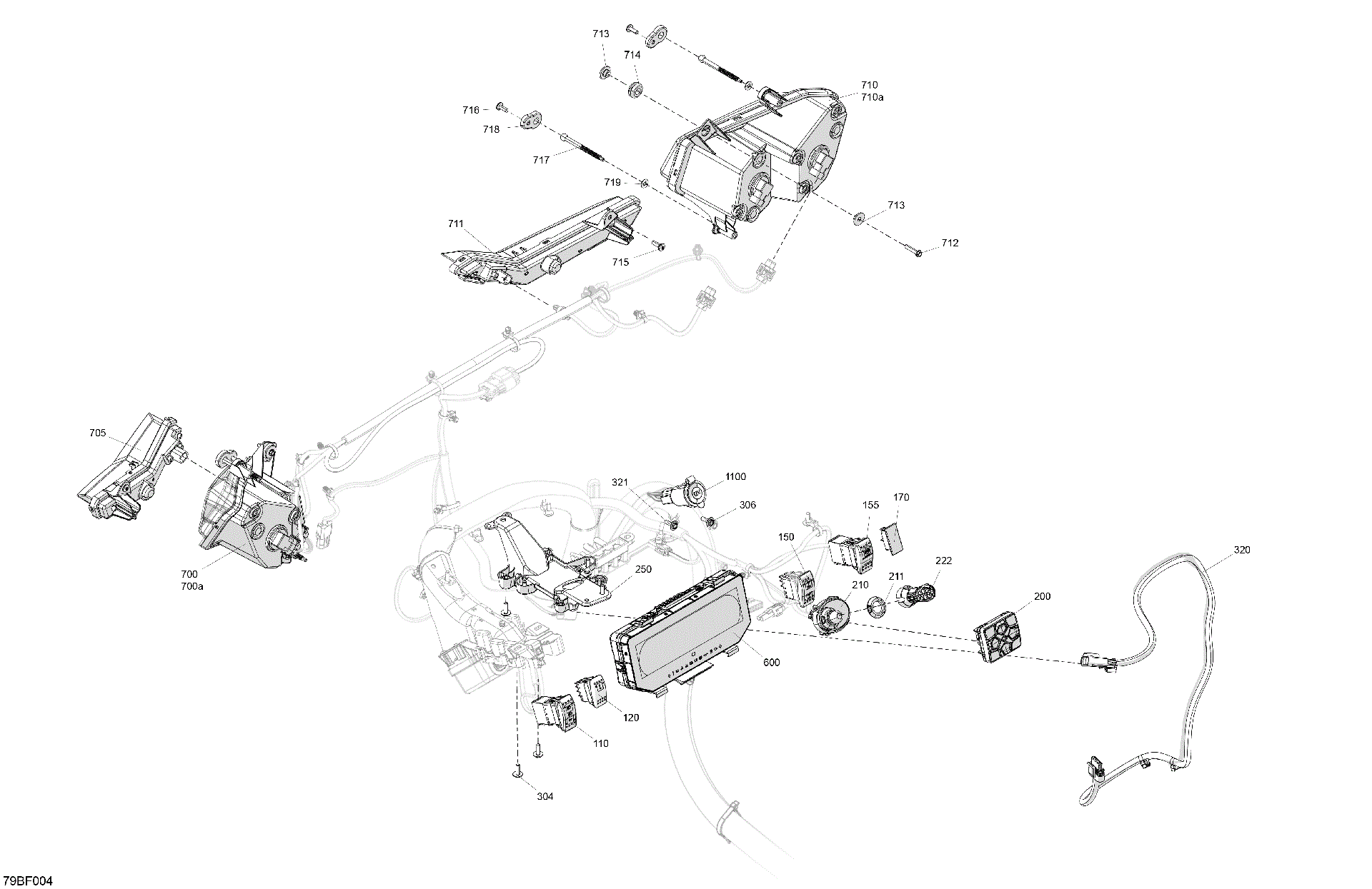An Image of a Genuine Can-Am Parts Schematic Diagram showing the schematic - ELECTRIC - FRONT SECTION