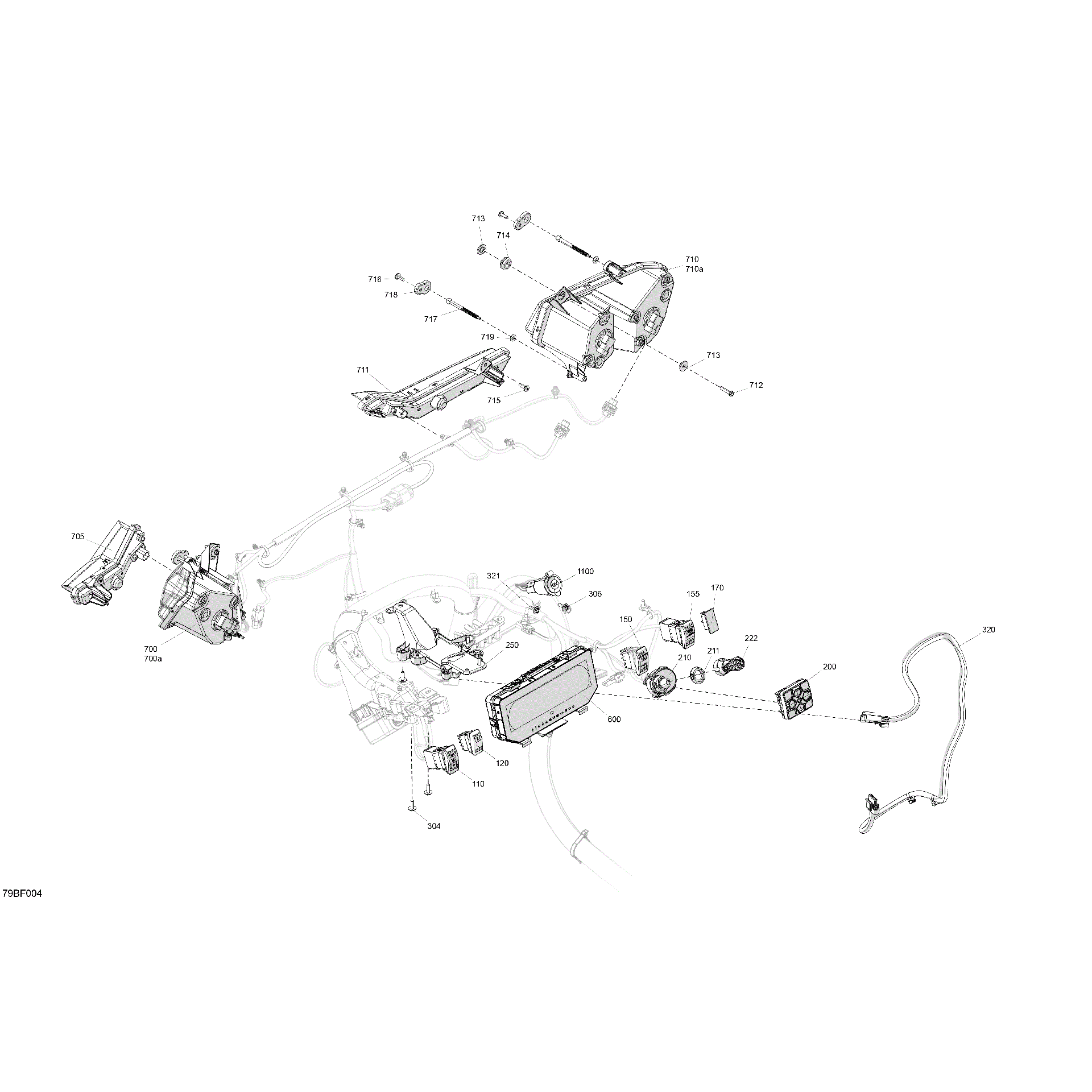 An Image of a Genuine Can-Am Parts Schematic Diagram showing the schematic - ELECTRIC - FRONT SECTION