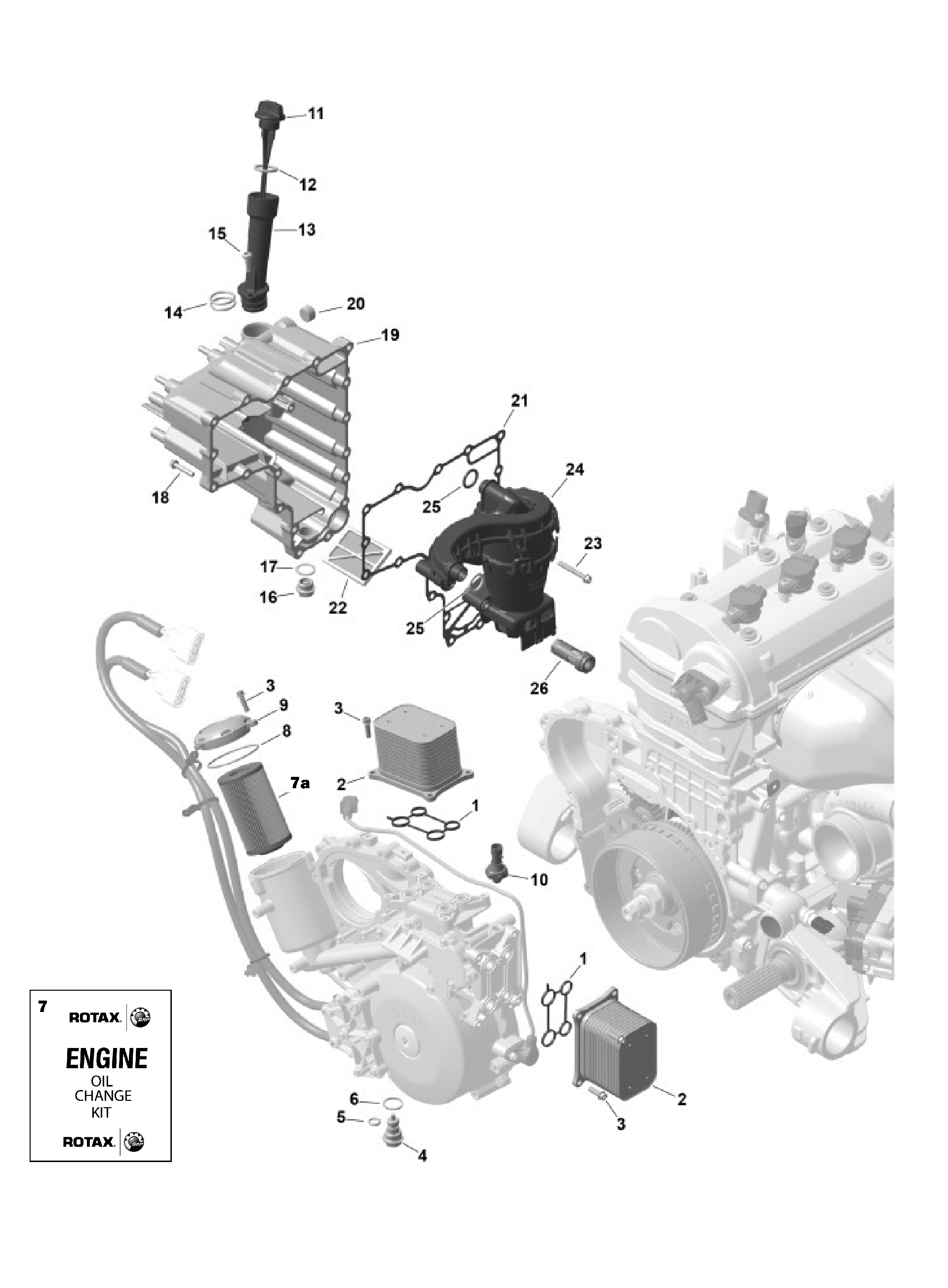 An Image of a Genuine Can-Am Parts Schematic Diagram showing the schematic - ROTAX - ENGINE LUBRICATION
