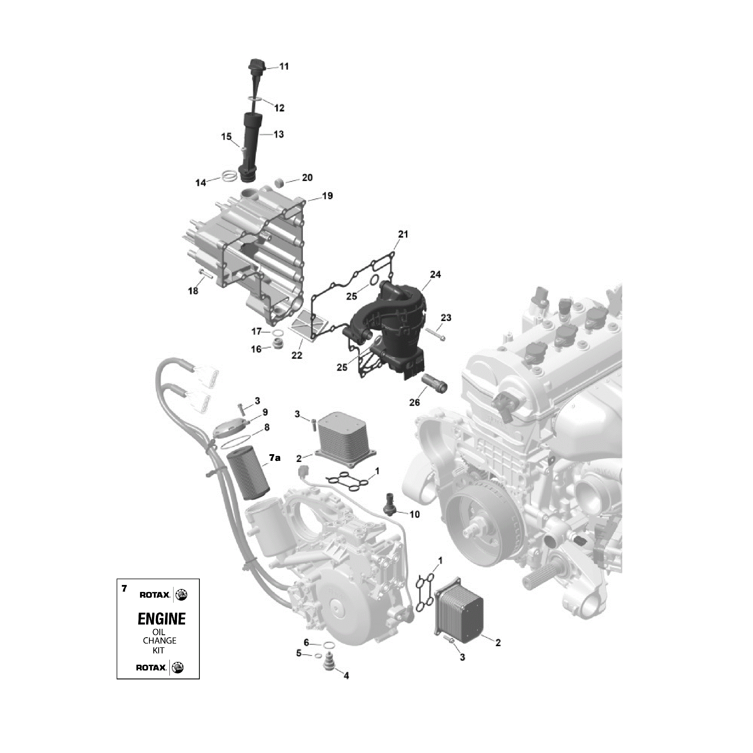 An Image of a Genuine Can-Am Parts Schematic Diagram showing the schematic - ROTAX - ENGINE LUBRICATION