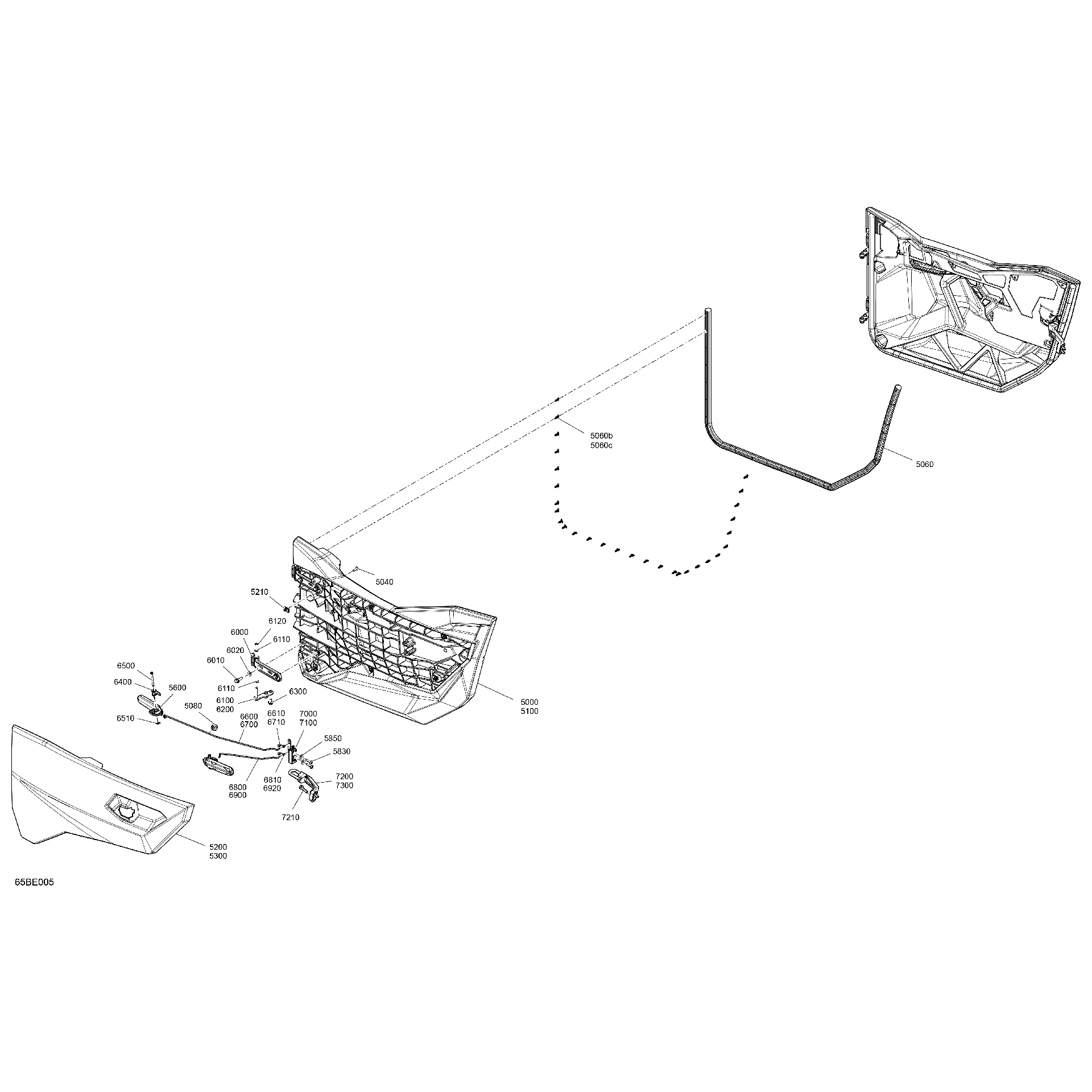 An Image of a Genuine Can-Am Parts Schematic Diagram showing the schematic - ENCLOSURE CAB - DOORS