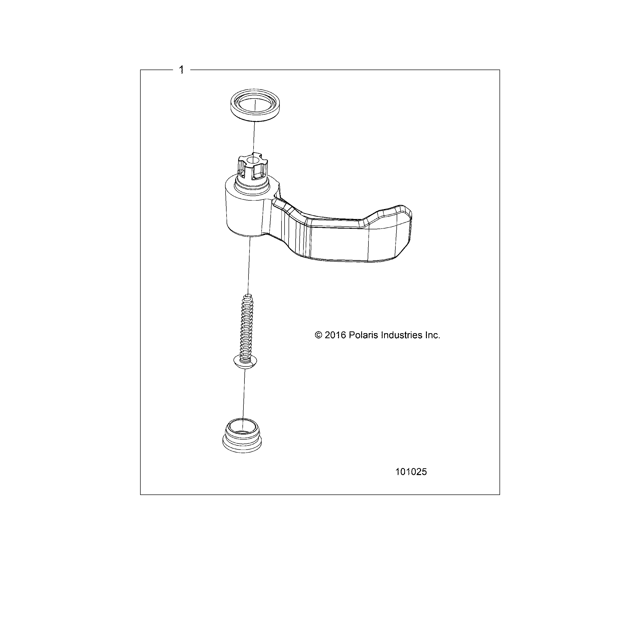 An Image of a Genuine Polaris Parts Schematic Diagram showing the schematic - CONTROLS: THROTTLE ASSEMBLY THROTTLE LEVER KIT - 2018 POLARIS SPORTSMAN 570 EFI