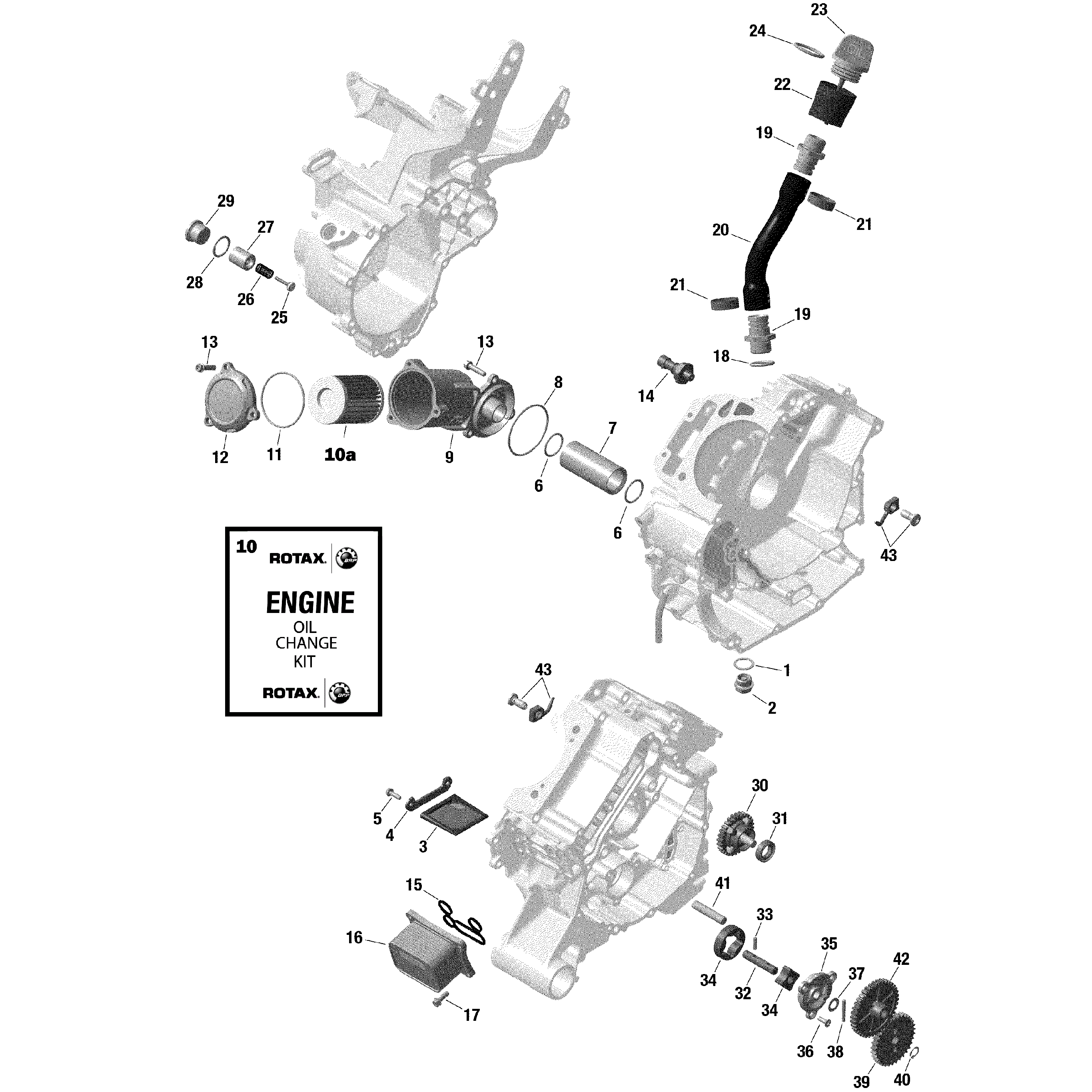 An Image of a Genuine Can-Am Parts Schematic Diagram showing the schematic - ENGINE - LUBRICATION - 1010 TSS