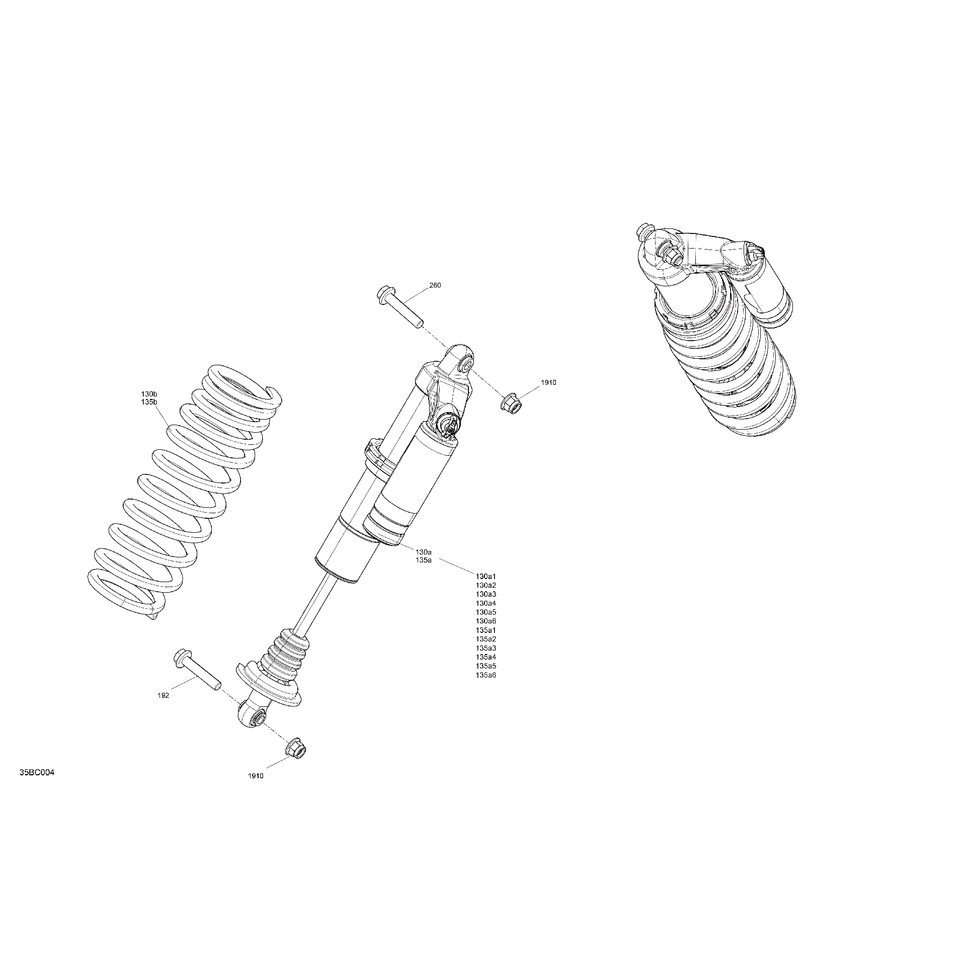 An Image of a Genuine Can-Am Parts Schematic Diagram showing the schematic - SUSPENSION - FRONT SHOCKS