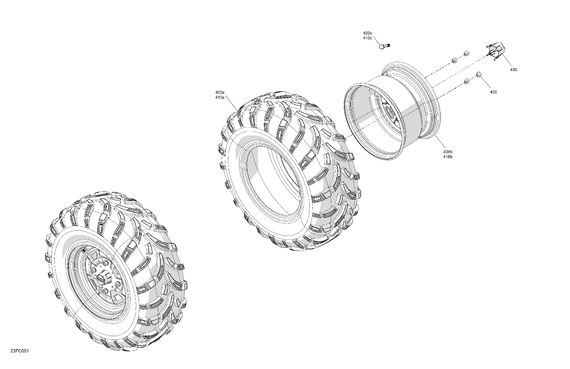 An Image of a Genuine Can-Am Parts Schematic Diagram showing the schematic - DRIVE - REAR WHEELS
