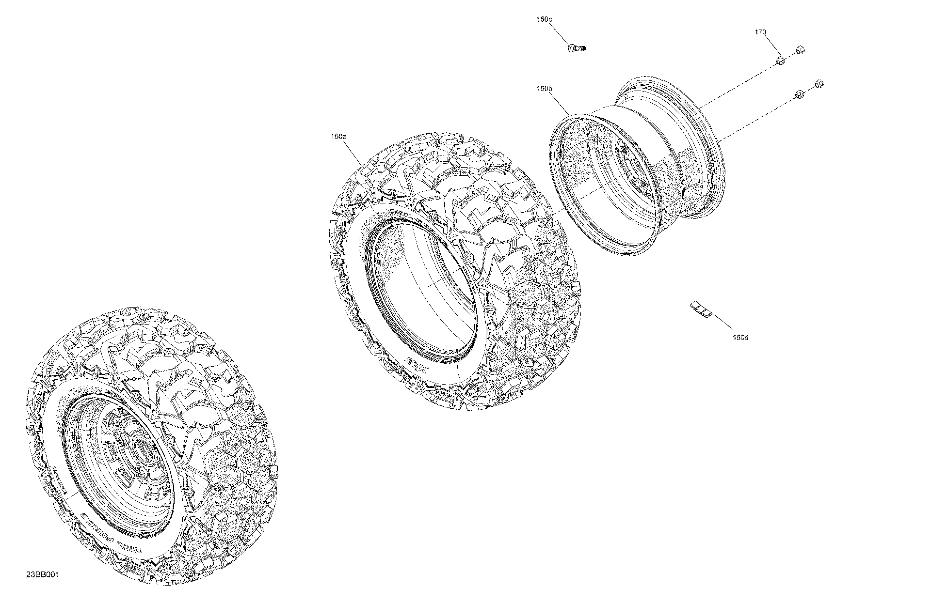 An Image of a Genuine Can-Am Parts Schematic Diagram showing the schematic - DRIVE - REAR WHEELS