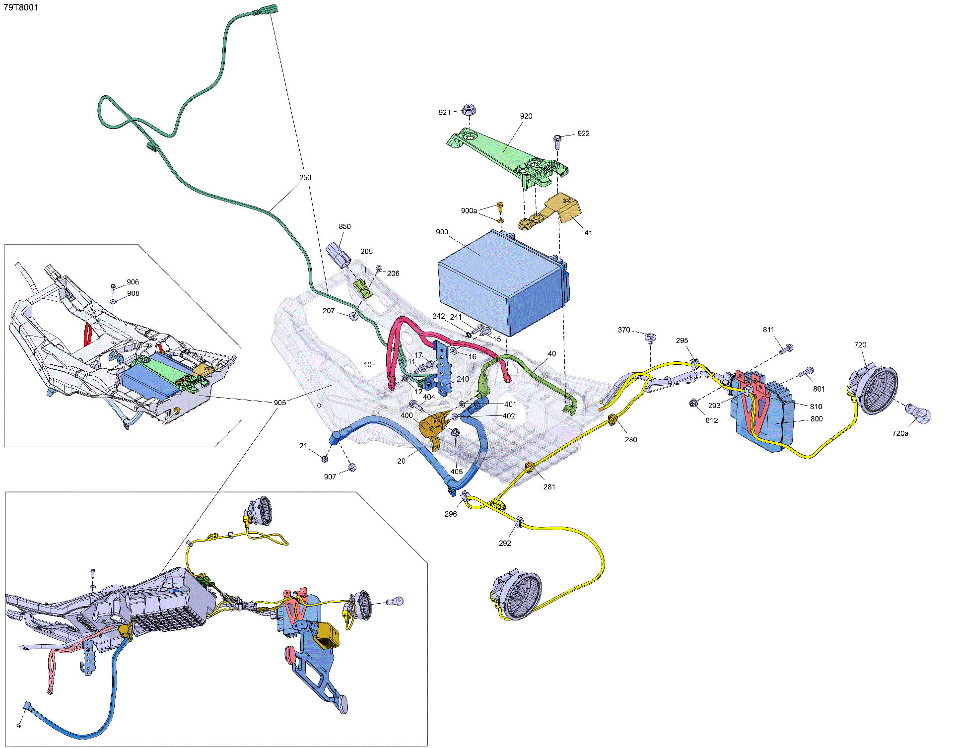 An Image of a Genuine Can-Am Parts Schematic Diagram showing the schematic - ELECTRIC - REAR SECTION