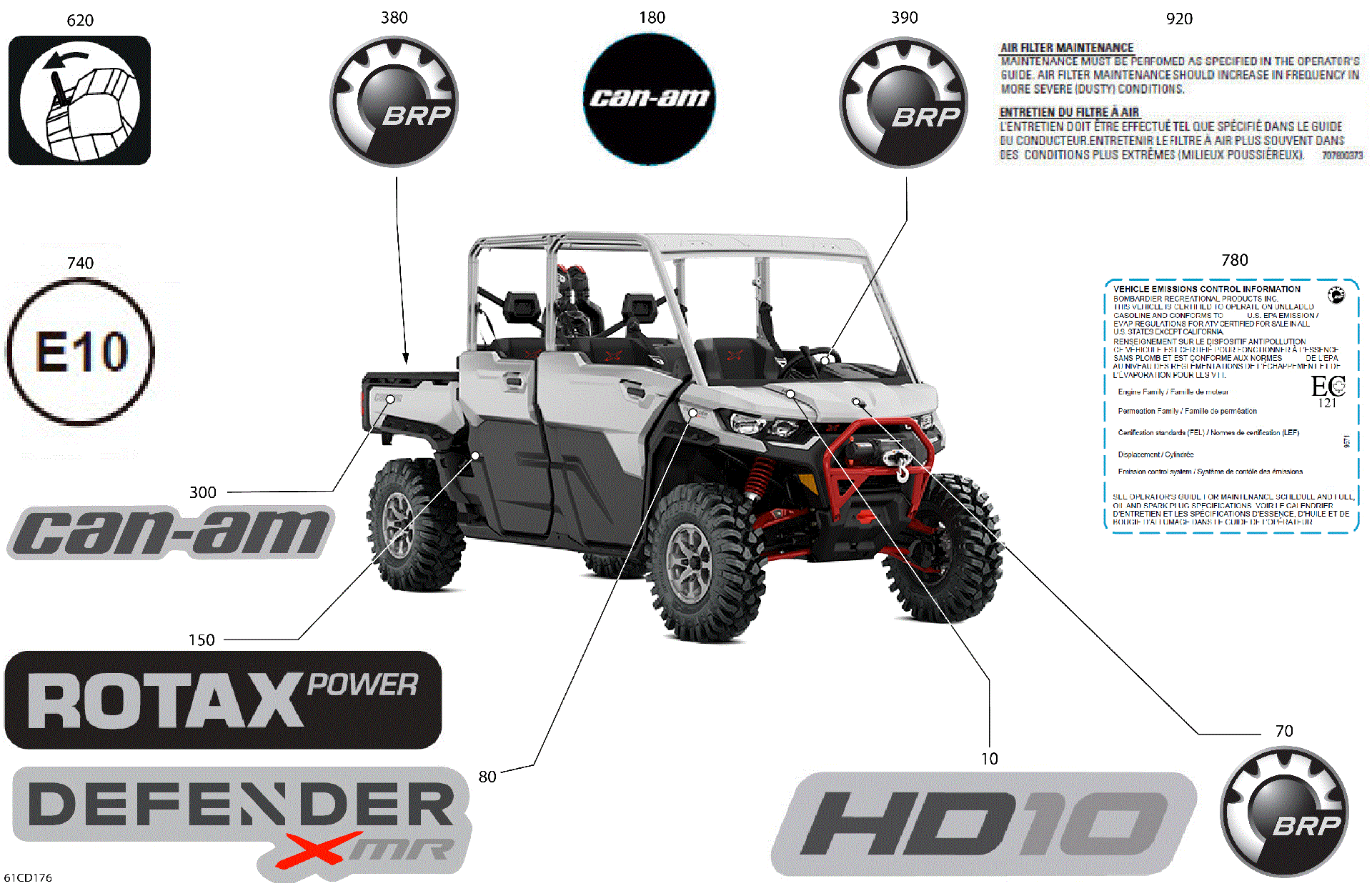 An Image of a Genuine Can-Am Parts Schematic Diagram showing the schematic - BODY - DECALS