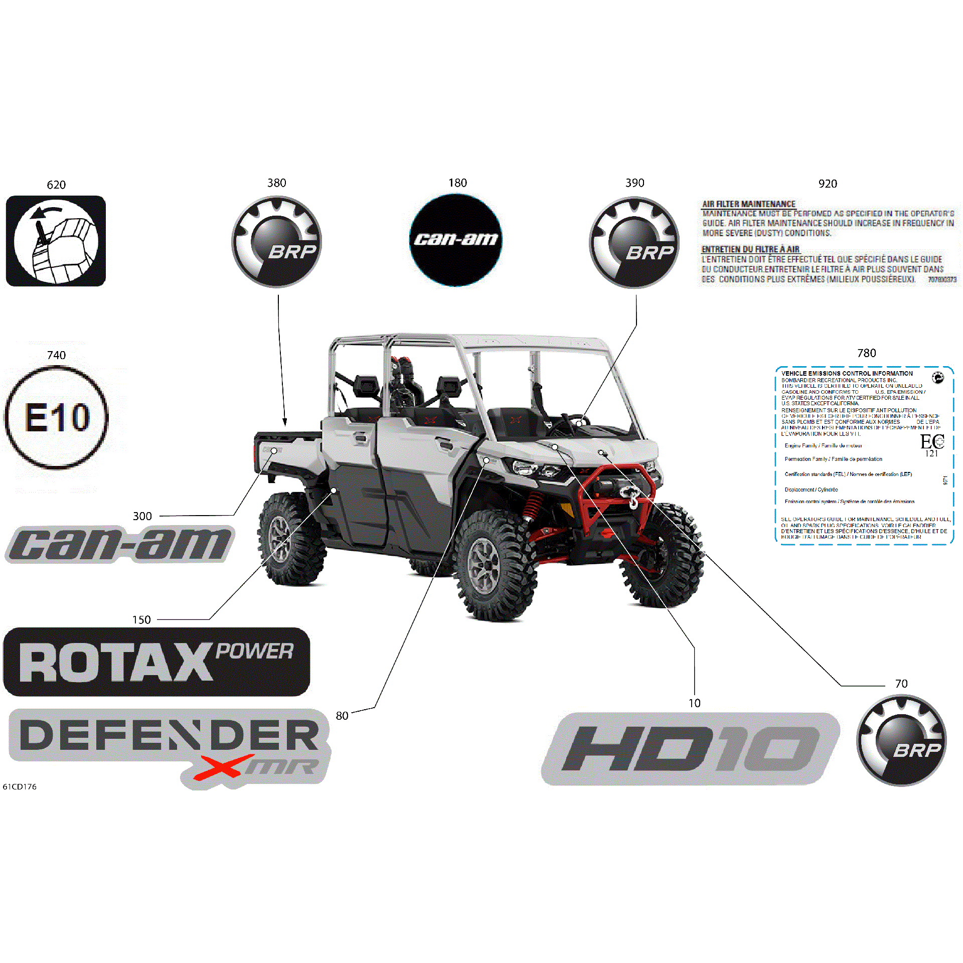 An Image of a Genuine Can-Am Parts Schematic Diagram showing the schematic - BODY - DECALS