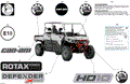 BODY - DECALS - 2024 CAN AM DEFENDER MAX HD10 X MR - HYPER SILVER - 67" WIDTH