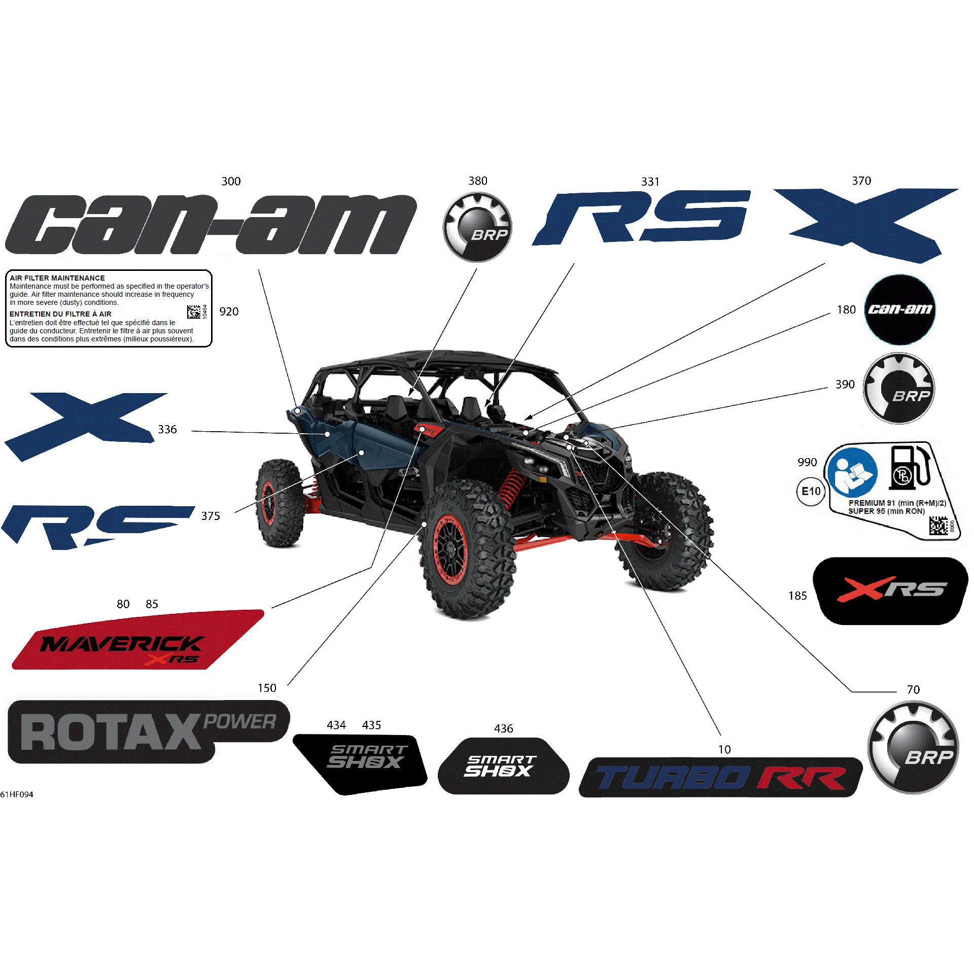 An Image of a Genuine Can-Am Parts Schematic Diagram showing the schematic - BODY - DECALS