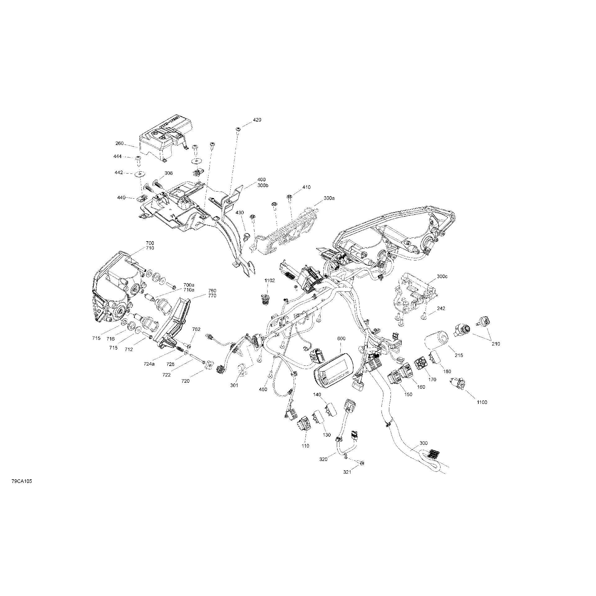 An Image of a Genuine Can-Am Parts Schematic Diagram showing the schematic - ELECTRIC - FRONT SYSTEM - XT