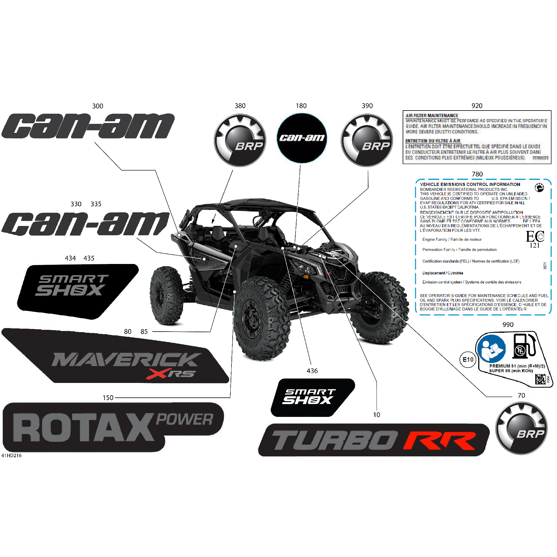 An Image of a Genuine Can-Am Parts Schematic Diagram showing the schematic - BODY - DECALS