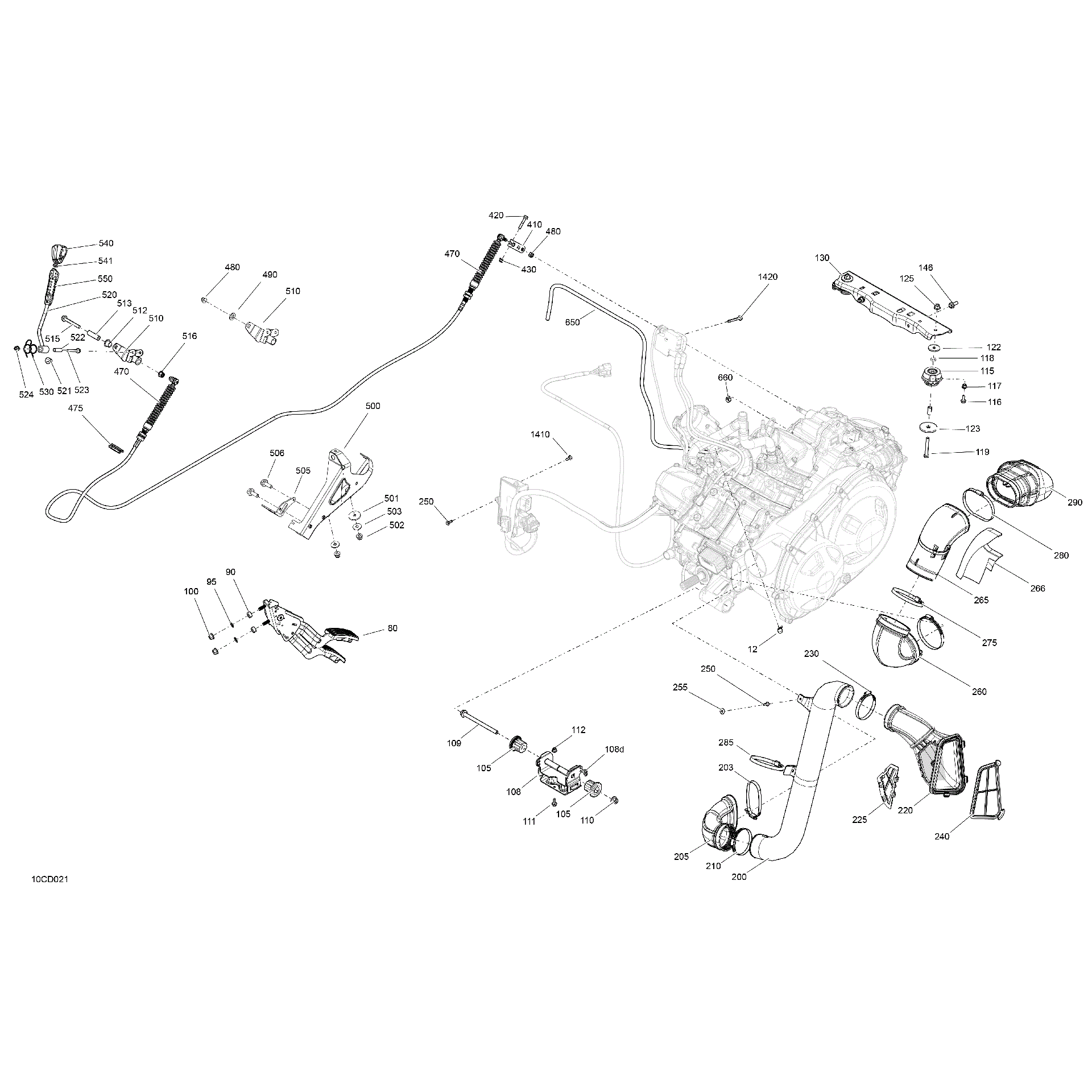 An Image of a Genuine Can-Am Parts Schematic Diagram showing the schematic - ENGINE - SYSTEM