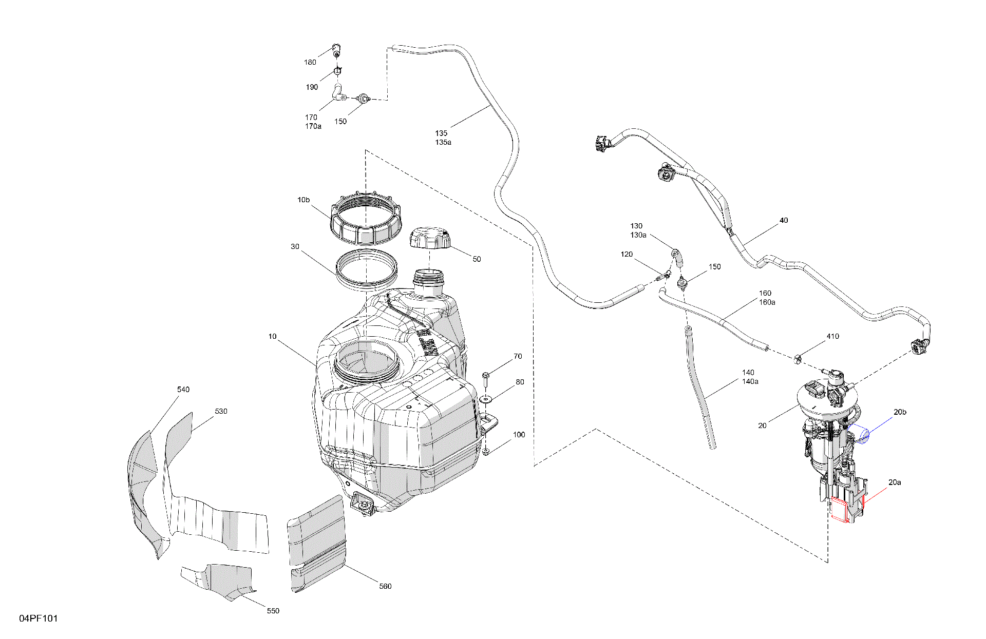 An Image of a Genuine Can-Am Parts Schematic Diagram showing the schematic - ENGINE - FUEL