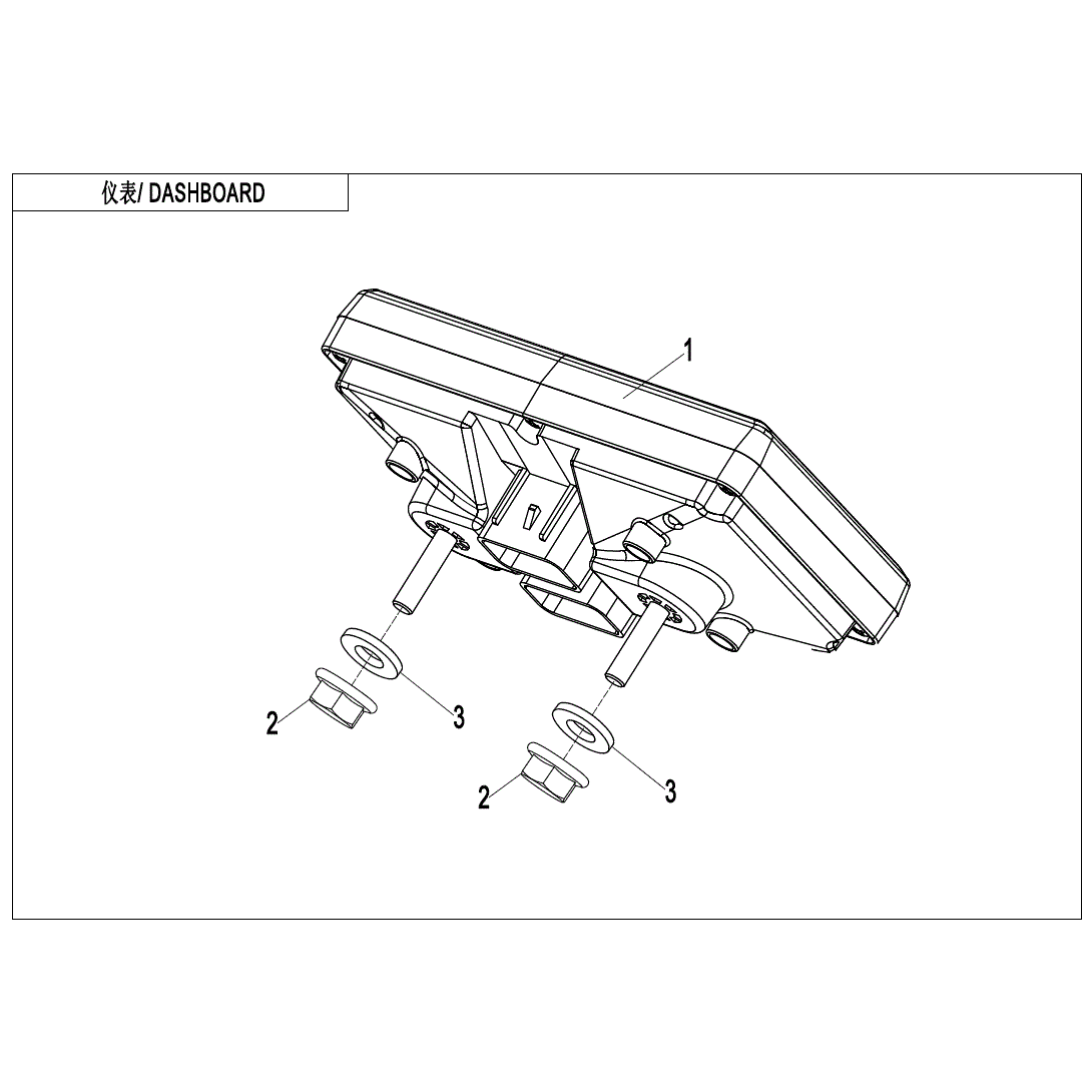 An Image of a genuine CFMOTO Parts Schematic Diagram showing the group - DASHBOARD - 2025 CFMOTO CFORCE 600 TOURING
