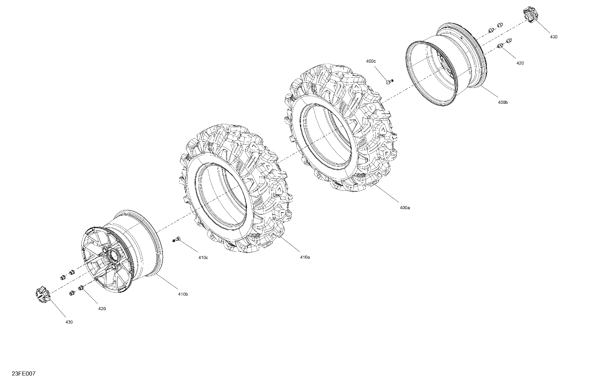An Image of a Genuine Can-Am Parts Schematic Diagram showing the schematic - DRIVE - REAR WHEELS