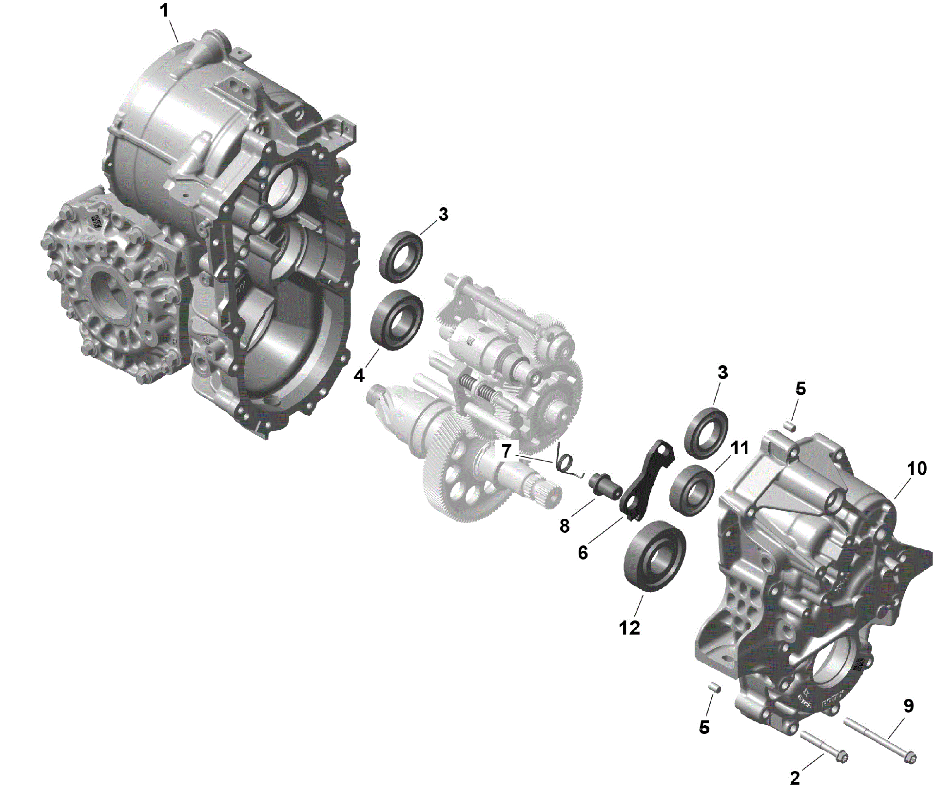 An Image of a Genuine Can-Am Parts Schematic Diagram showing the schematic - ROTAX - GEARBOX 1