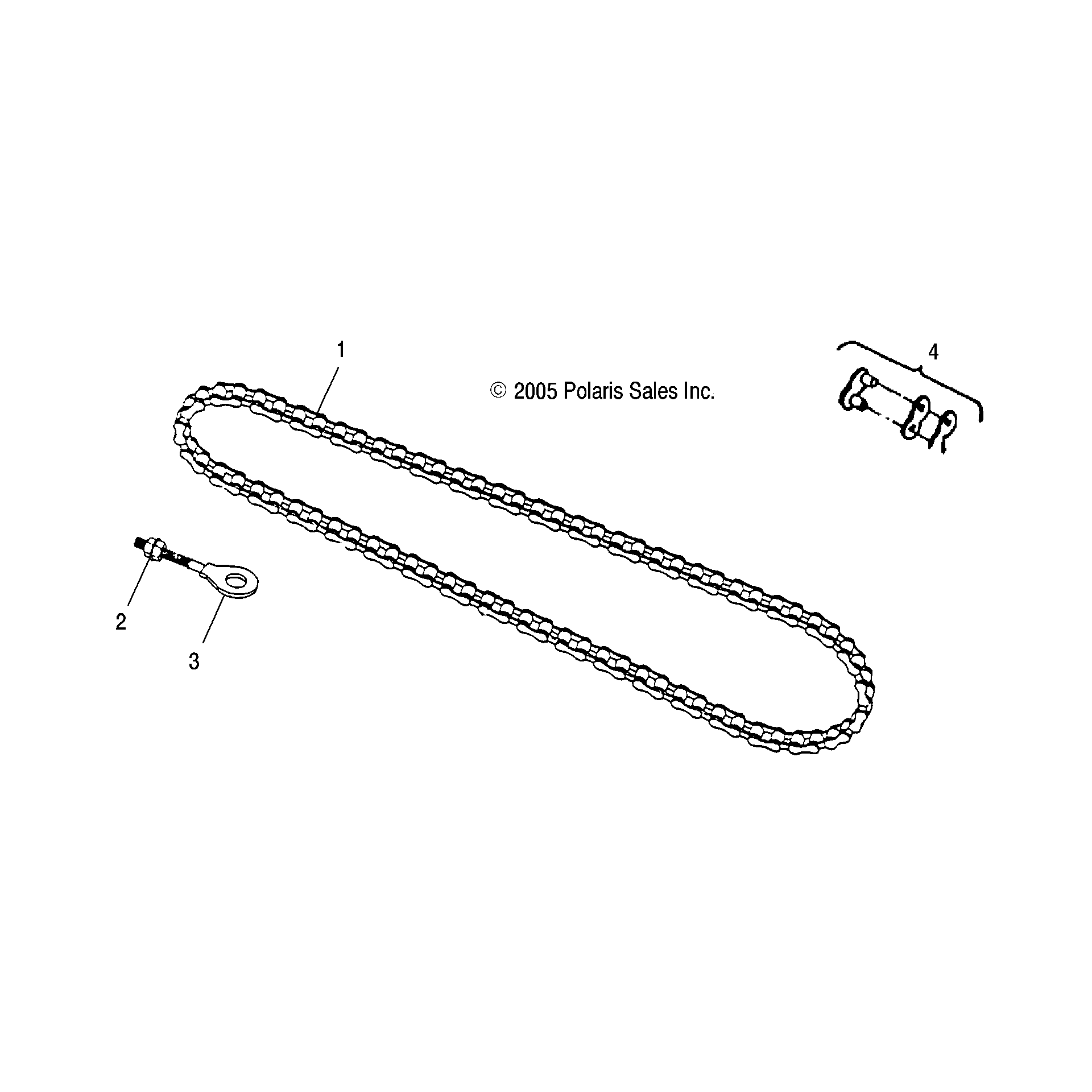 An Image of a Genuine Polaris Parts Schematic Diagram showing the schematic - DRIVE TRAIN: CHAIN - 2019 POLARIS OUTLAW 50