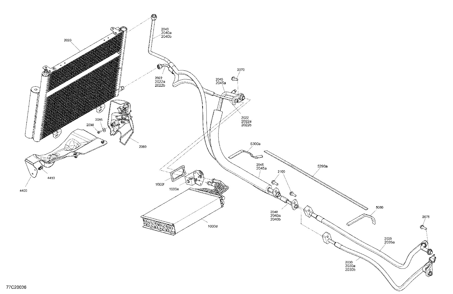 An Image of a Genuine Can-Am Parts Schematic Diagram showing the schematic - CAB - COOLING AIR CONDITIONER - CAB LTD