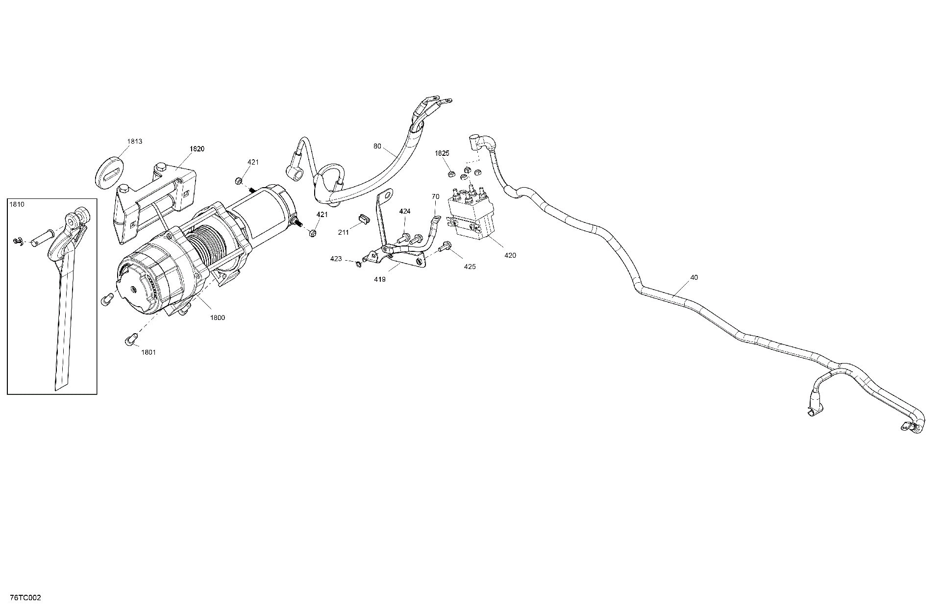 An Image of a Genuine Can-Am Parts Schematic Diagram showing the schematic - ELECTRIC - WINCH