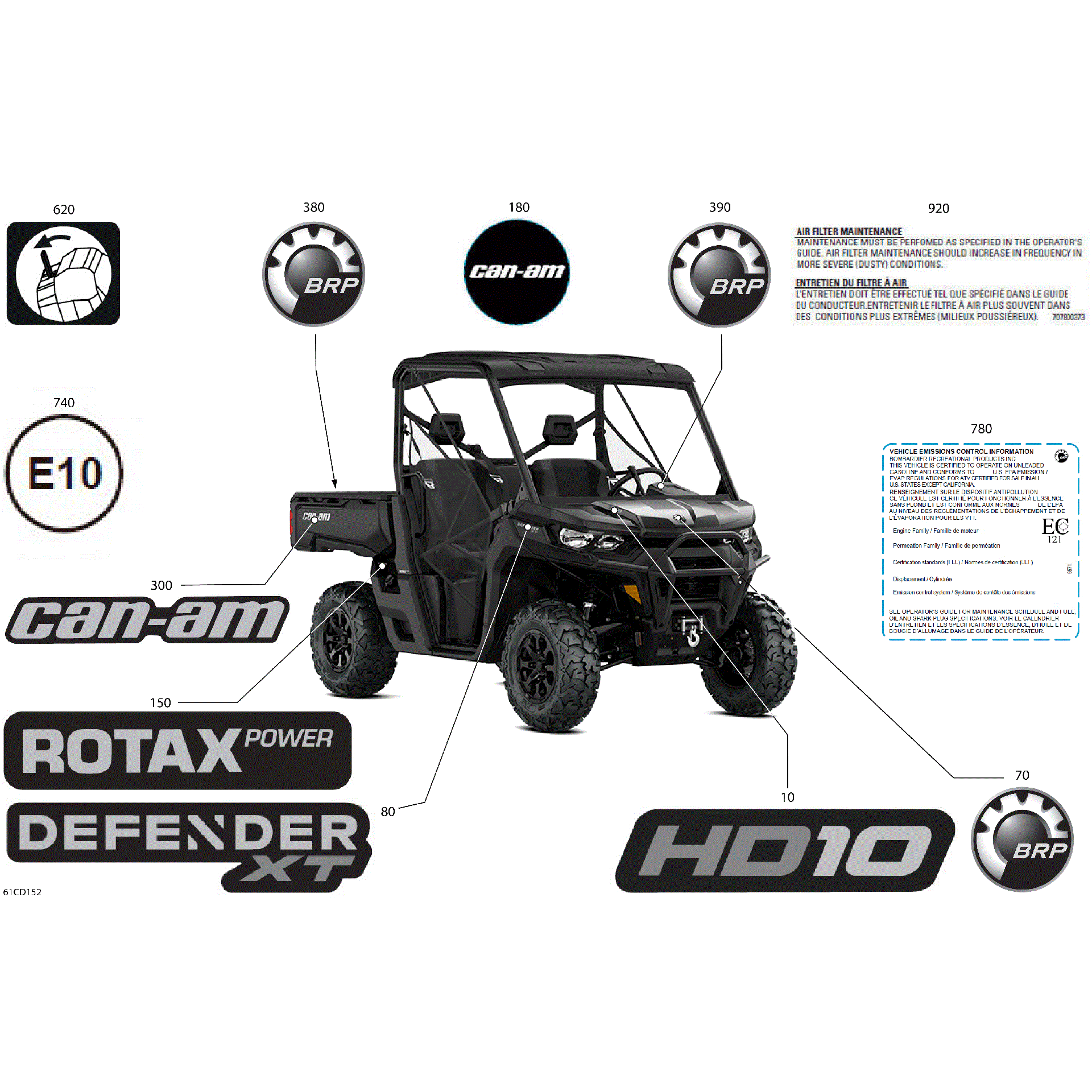 An Image of a Genuine Can-Am Parts Schematic Diagram showing the schematic - BODY - DECALS