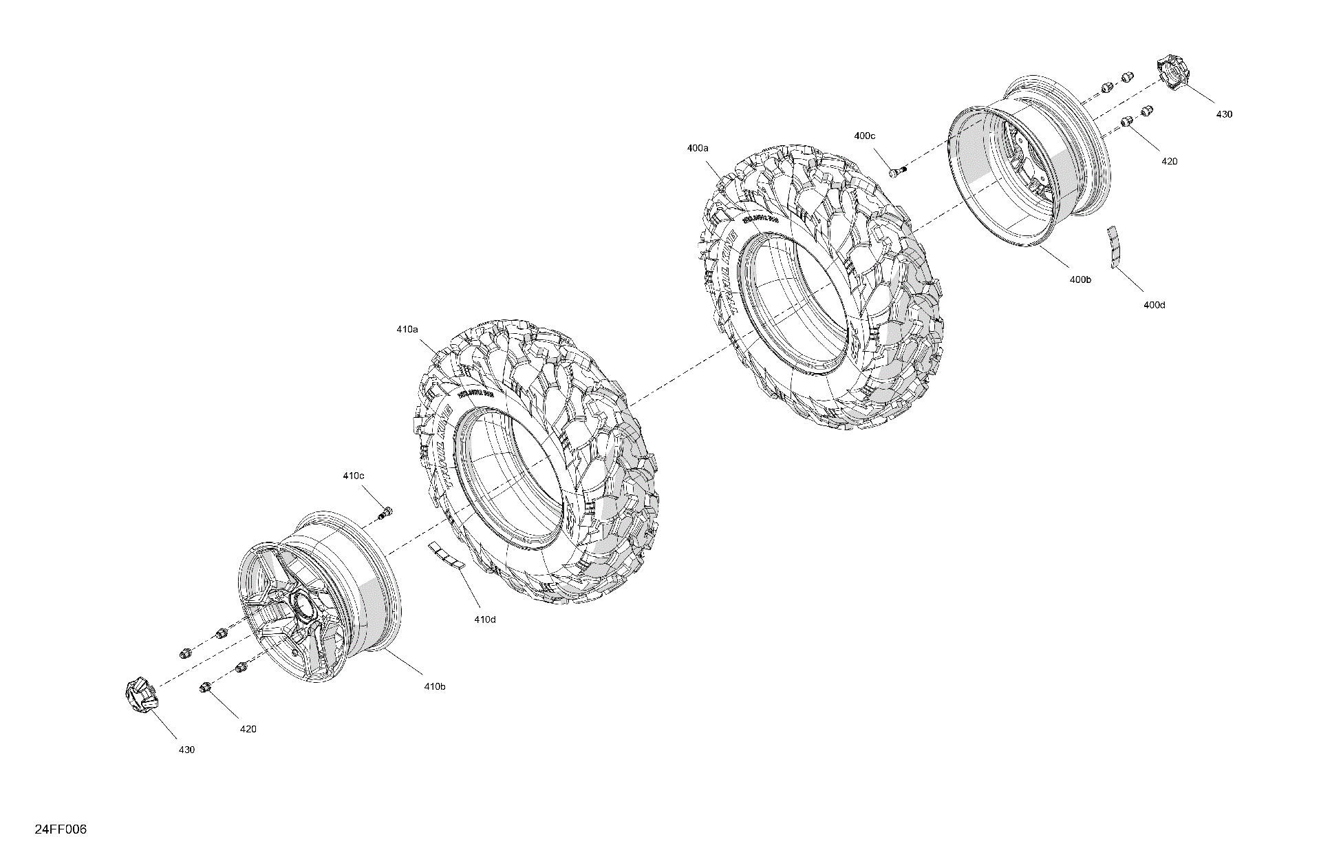 An Image of a Genuine Can-Am Parts Schematic Diagram showing the schematic - DRIVE - FRONT WHEELS
