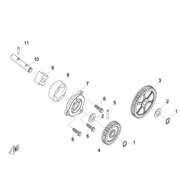 An Image of a Genuine CFMOTO Parts Schematic Diagram showing the schematic - OIL PUMP ASSY. - 2015 CFMOTO UFORCE 800