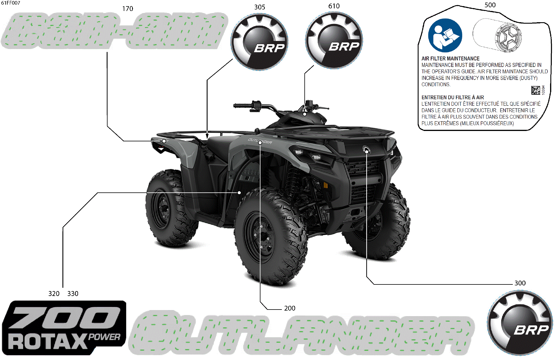 An Image of a Genuine Can-Am Parts Schematic Diagram showing the schematic - BODY - FEATURE DECALS