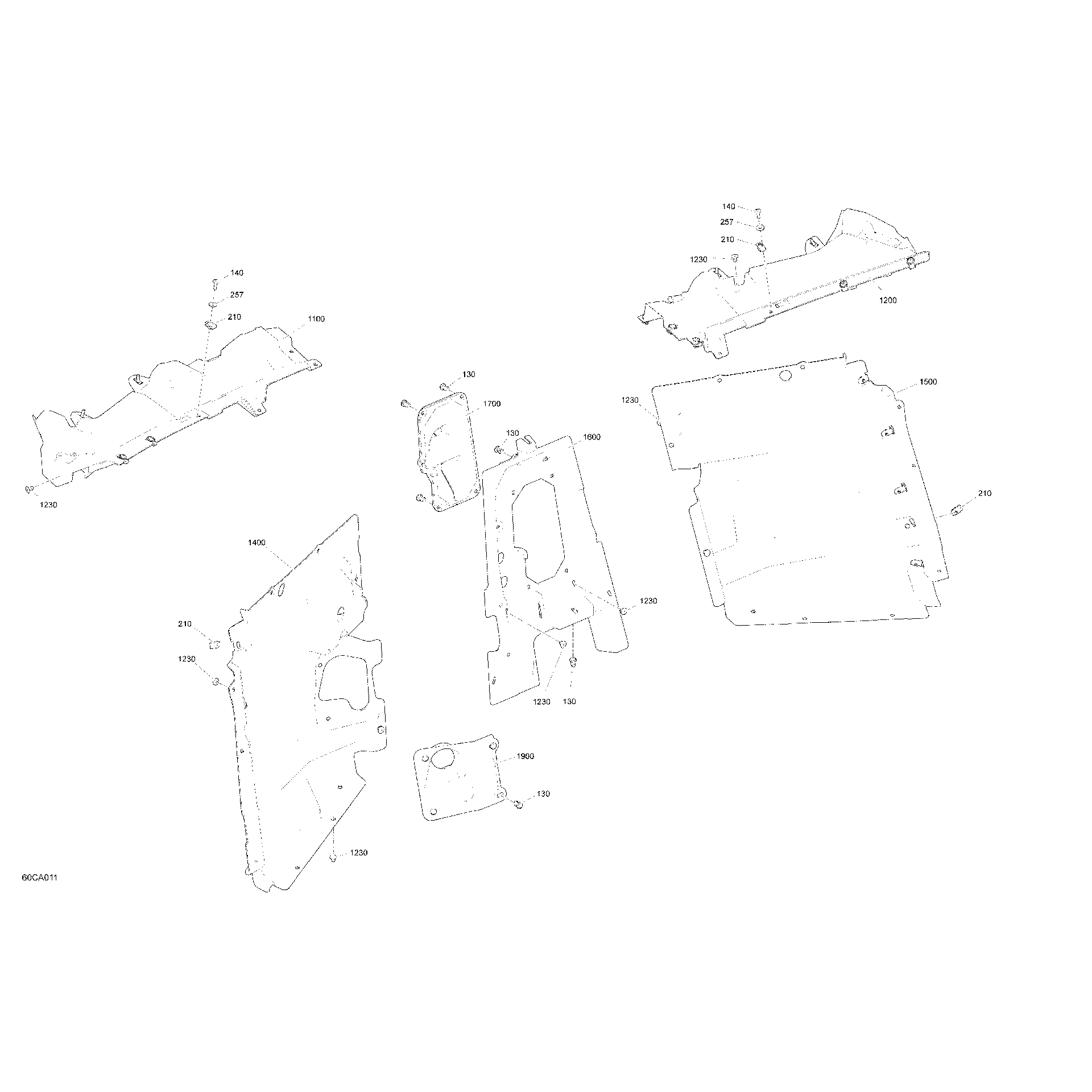 An Image of a Genuine Can-Am Parts Schematic Diagram showing the schematic - BODY - CAB INTERIOR - FIREWALL