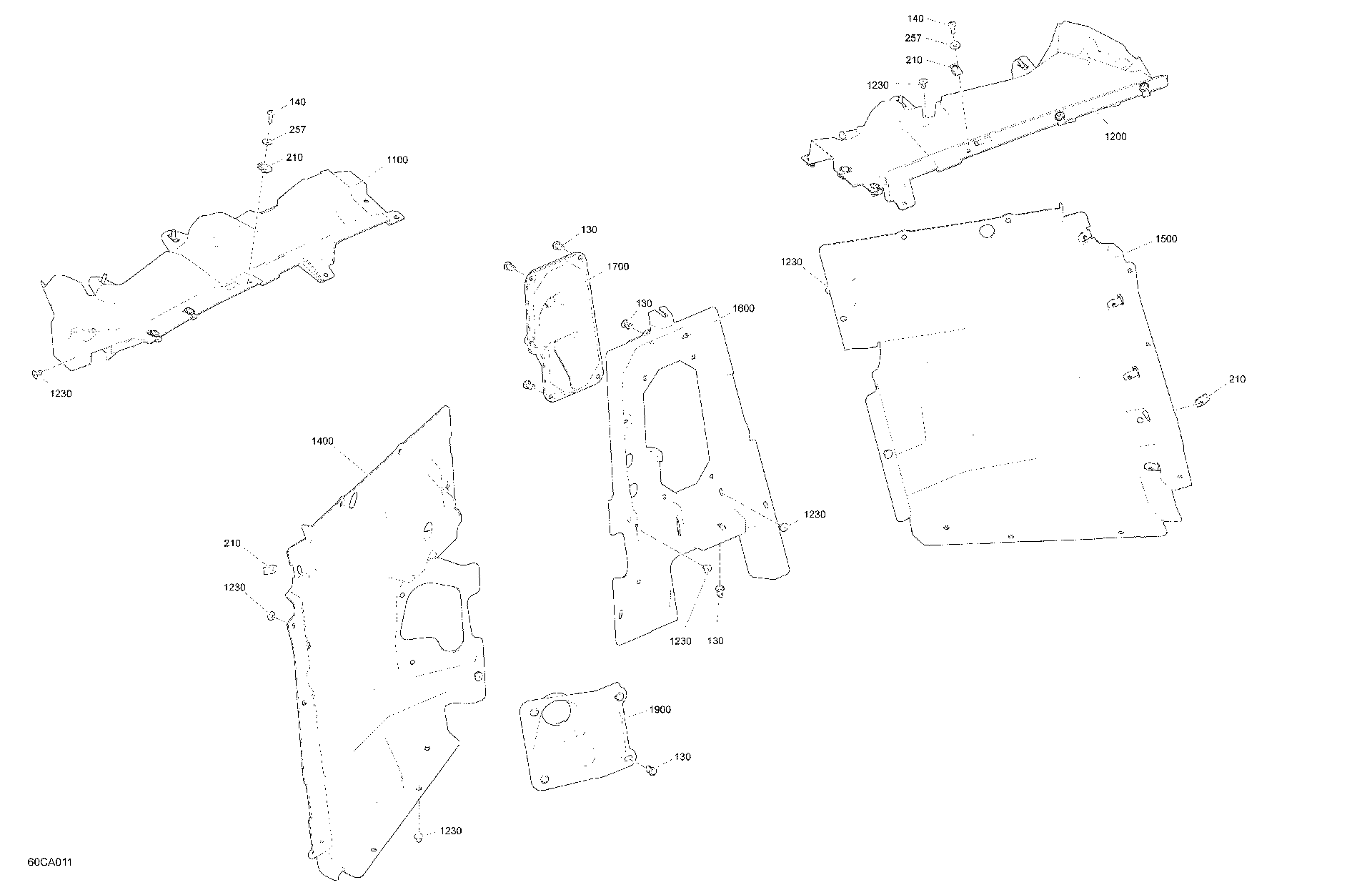An Image of a Genuine Can-Am Parts Schematic Diagram showing the schematic - BODY - CAB INTERIOR - FIREWALL