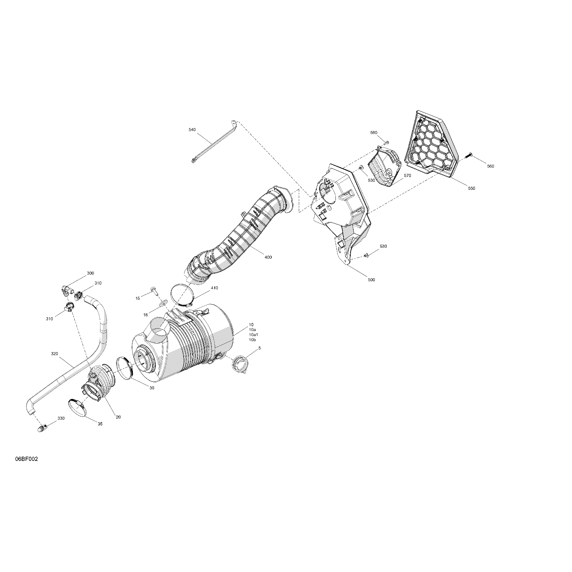 An Image of a Genuine Can-Am Parts Schematic Diagram showing the schematic - ENGINE - AIR INTAKE