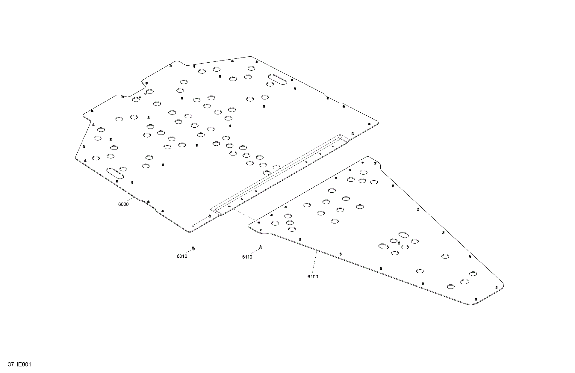 An Image of a Genuine Can-Am Parts Schematic Diagram showing the schematic - BODY - SKID PLATE