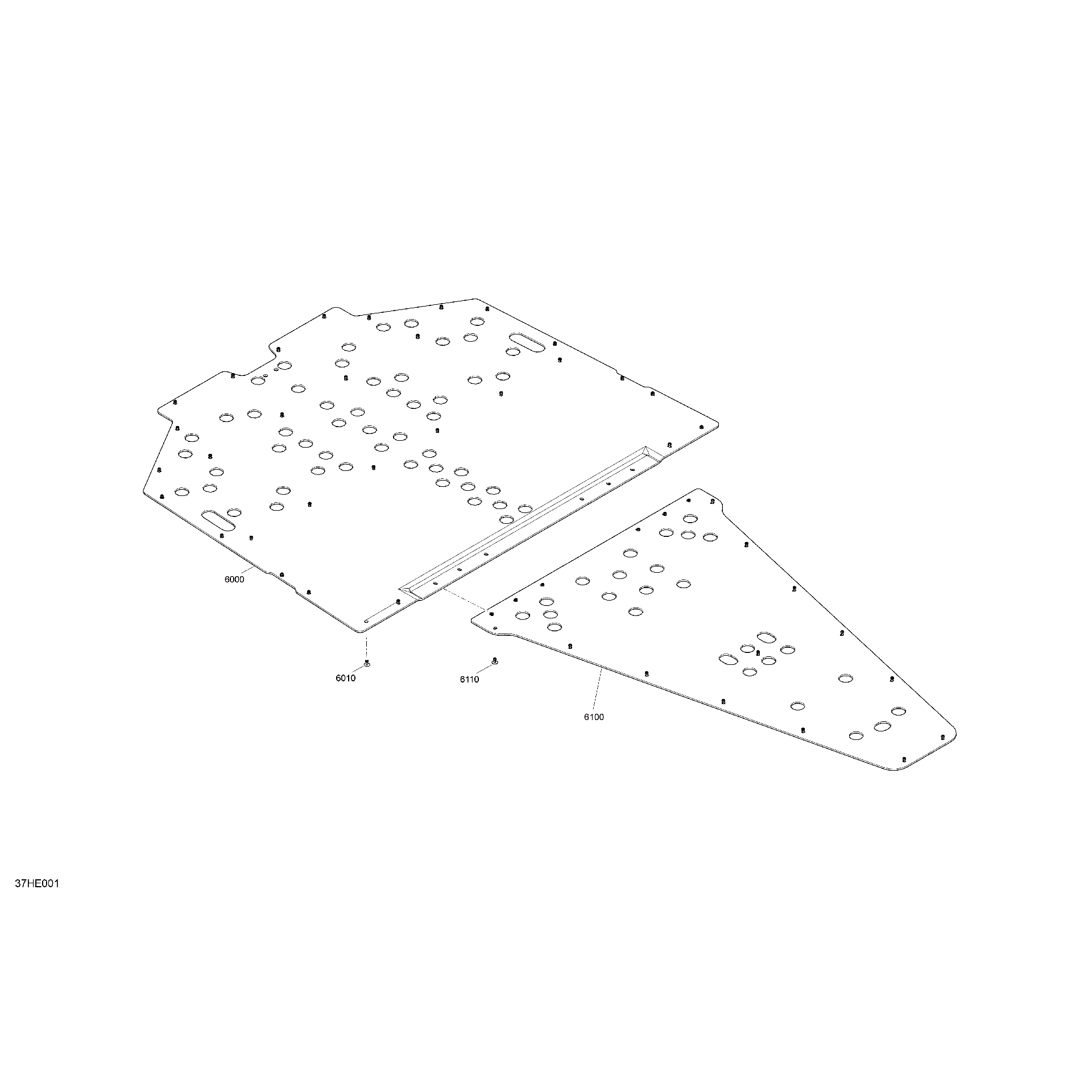 An Image of a Genuine Can-Am Parts Schematic Diagram showing the schematic - BODY - SKID PLATE
