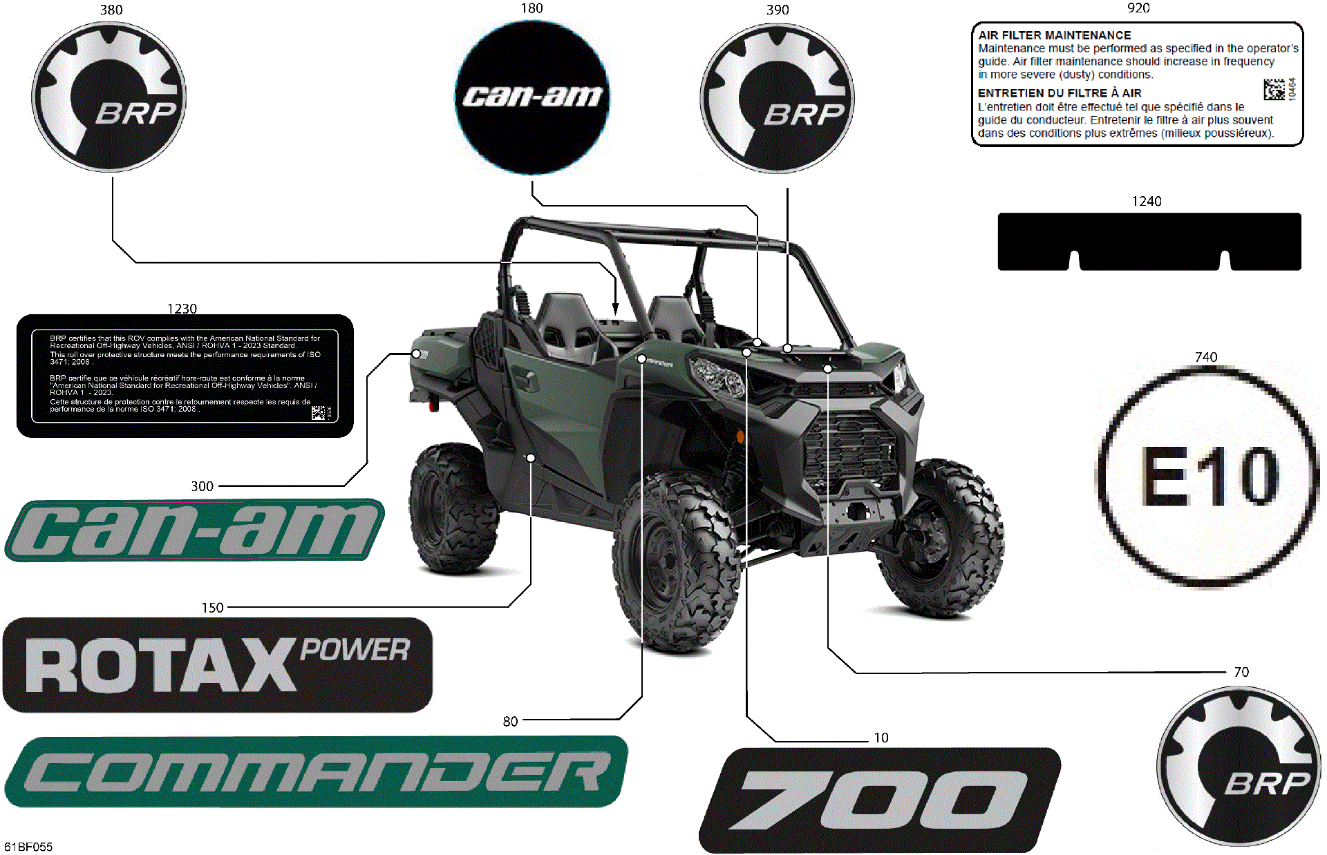 An Image of a Genuine Can-Am Parts Schematic Diagram showing the schematic - BODY - DECALS