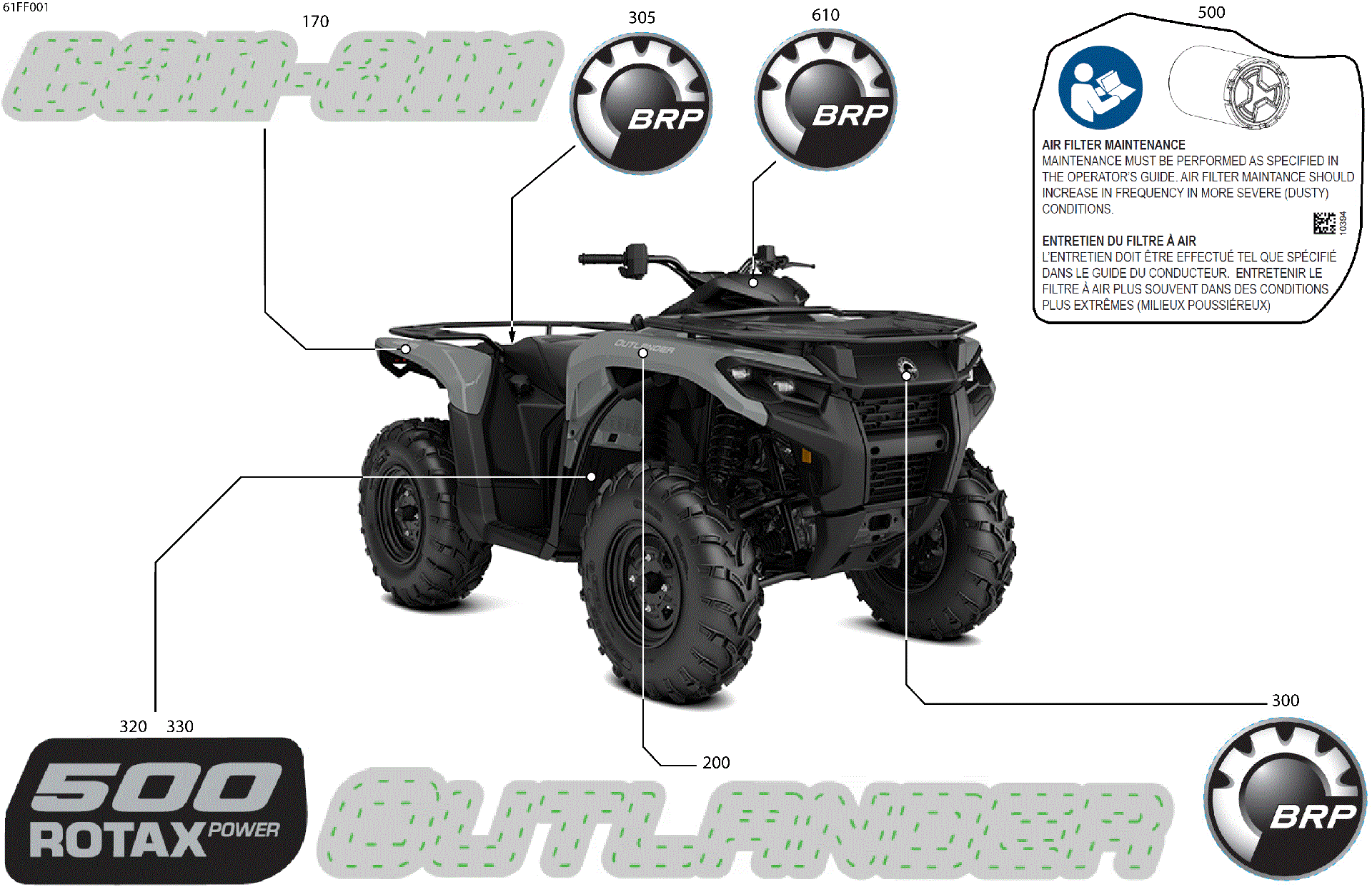 An Image of a Genuine Can-Am Parts Schematic Diagram showing the schematic - BODY - FEATURE DECALS