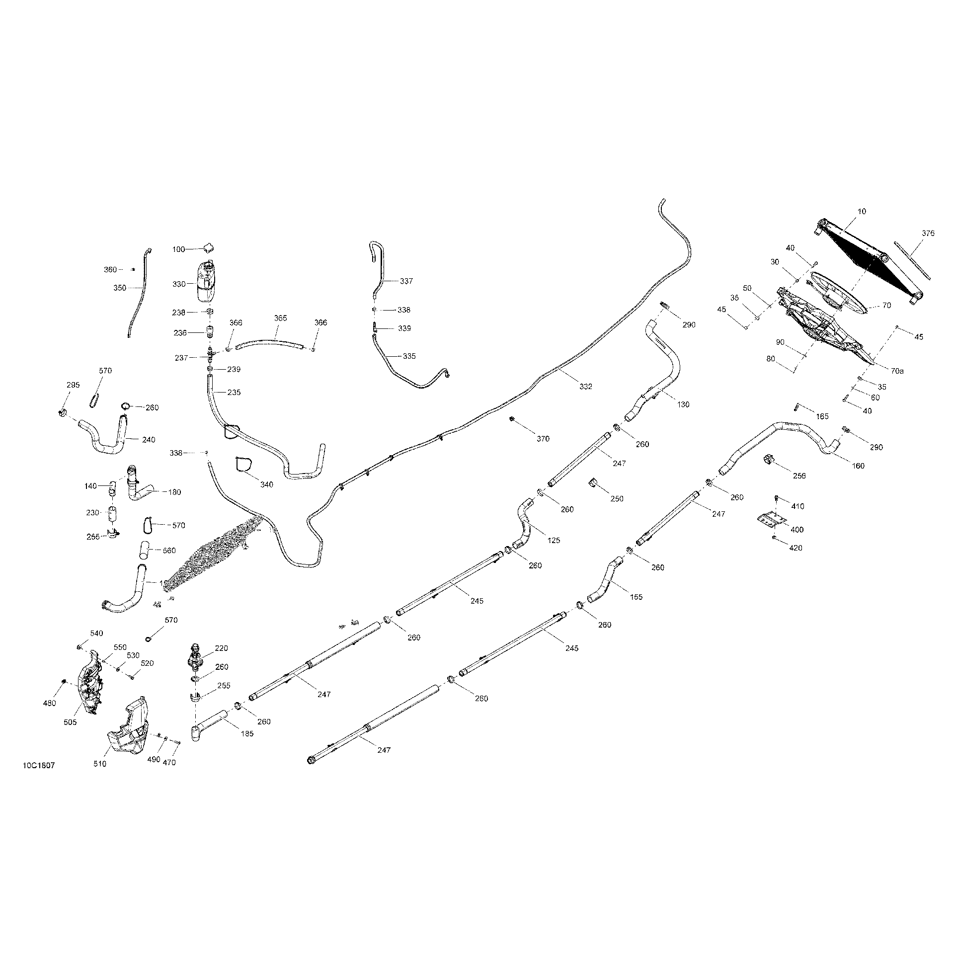 An Image of a Genuine Can-Am Parts Schematic Diagram showing the schematic - COOLING MAVERICK X3