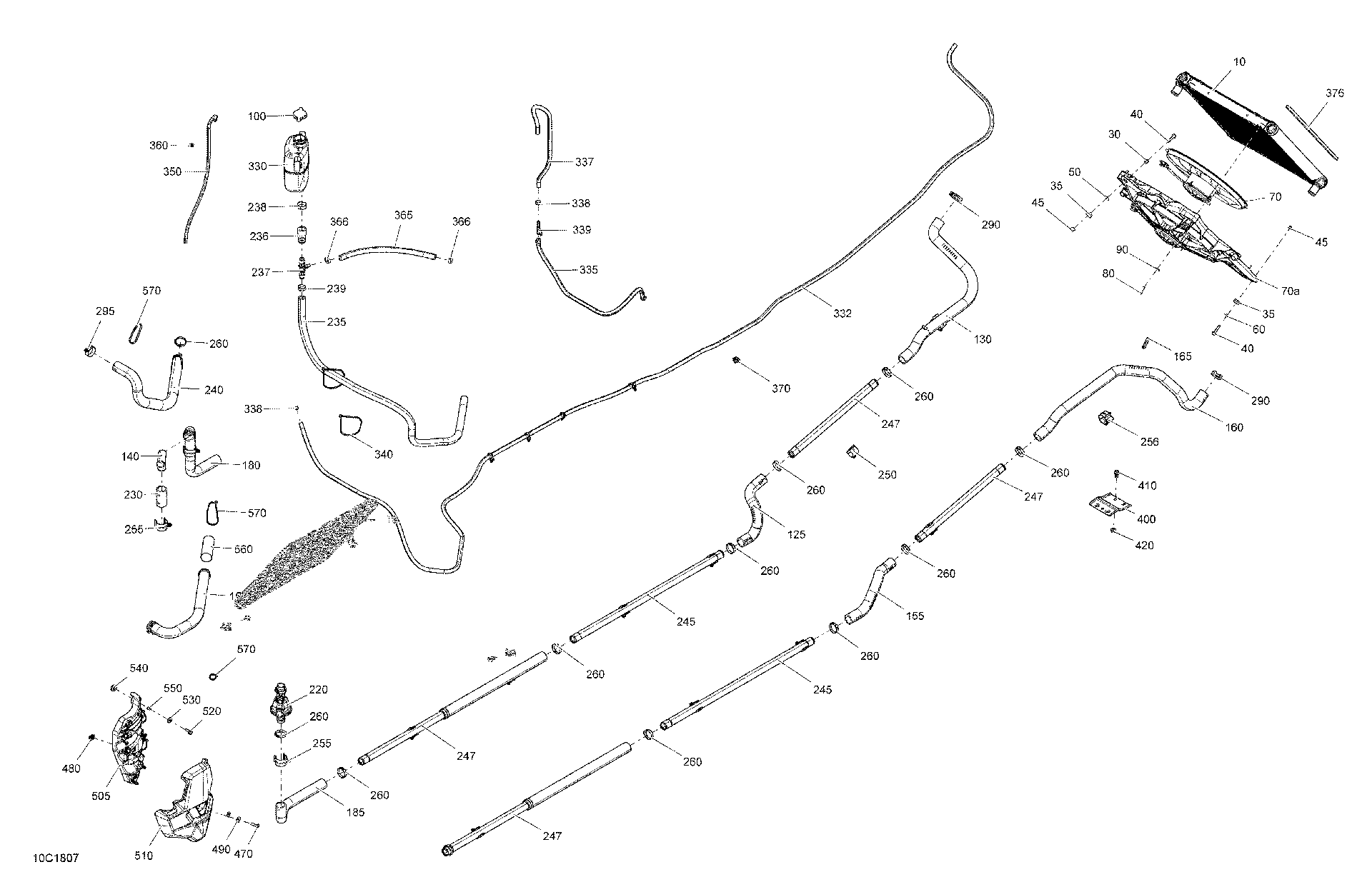 An Image of a Genuine Can-Am Parts Schematic Diagram showing the schematic - COOLING MAVERICK X3