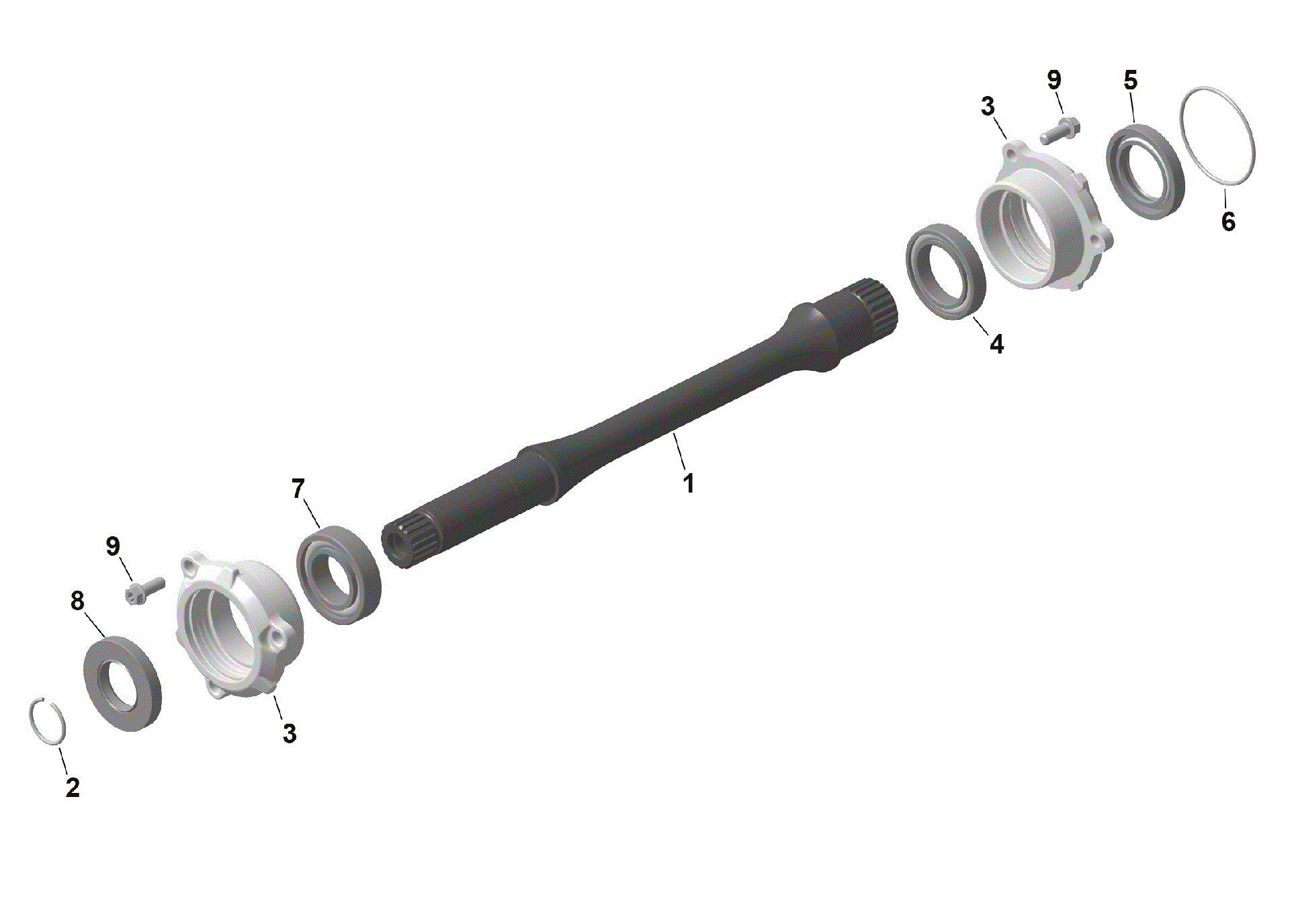 An Image of a Genuine Can-Am Parts Schematic Diagram showing the schematic - ROTAX - DRIVE SHAFT