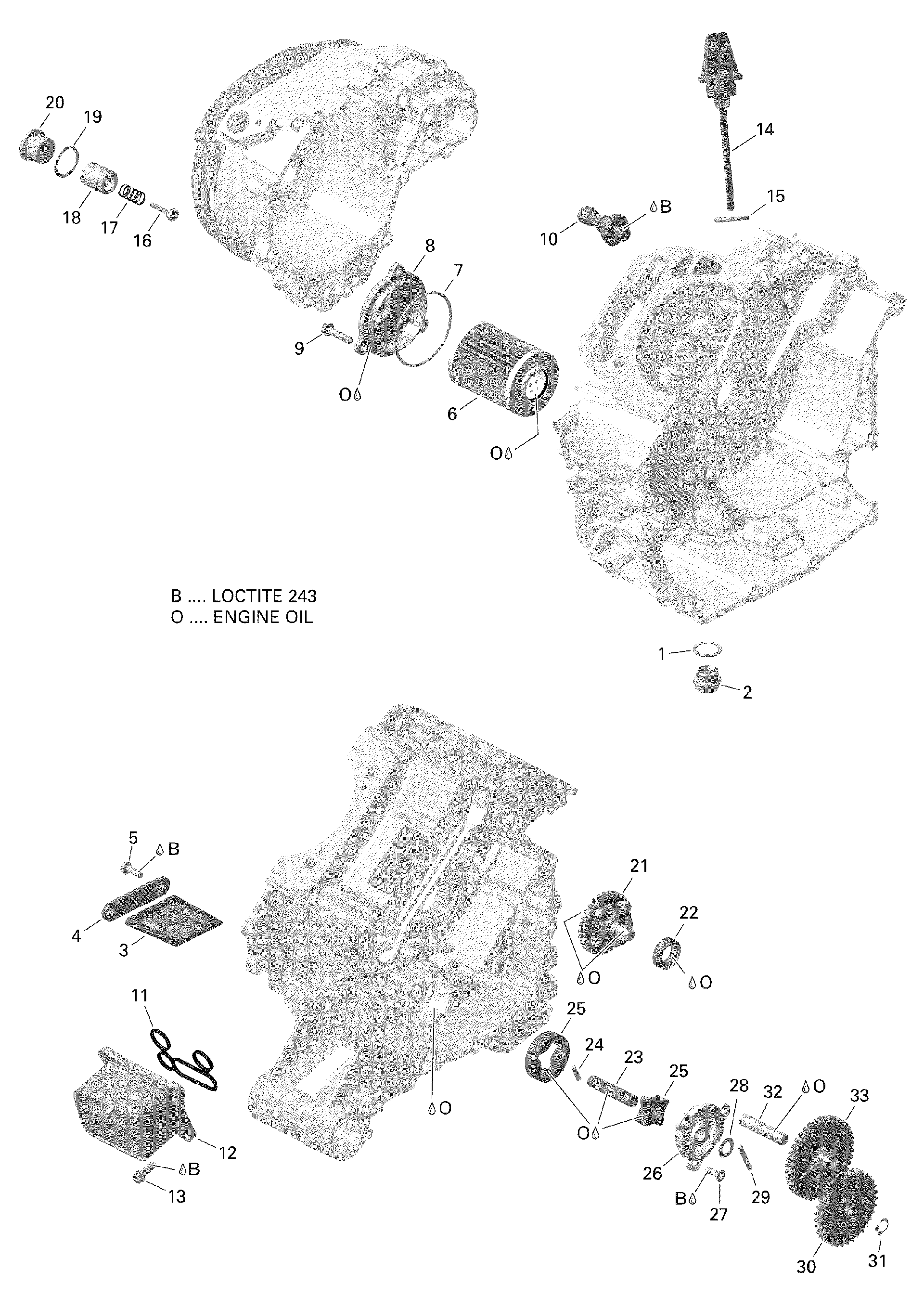 An Image of a Genuine Can-Am Parts Schematic Diagram showing the schematic - ENGINE LUBRICATION VERSION 2
